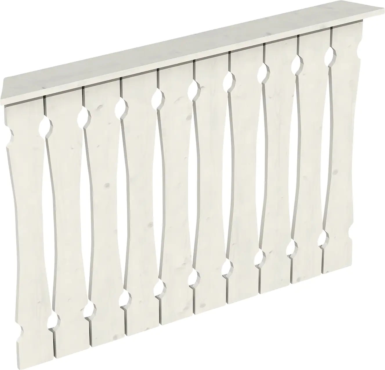 SKAN HOLZ Brüstung Balkonschalung 120 x 96 cm, Fichte, lasiert in Weiß