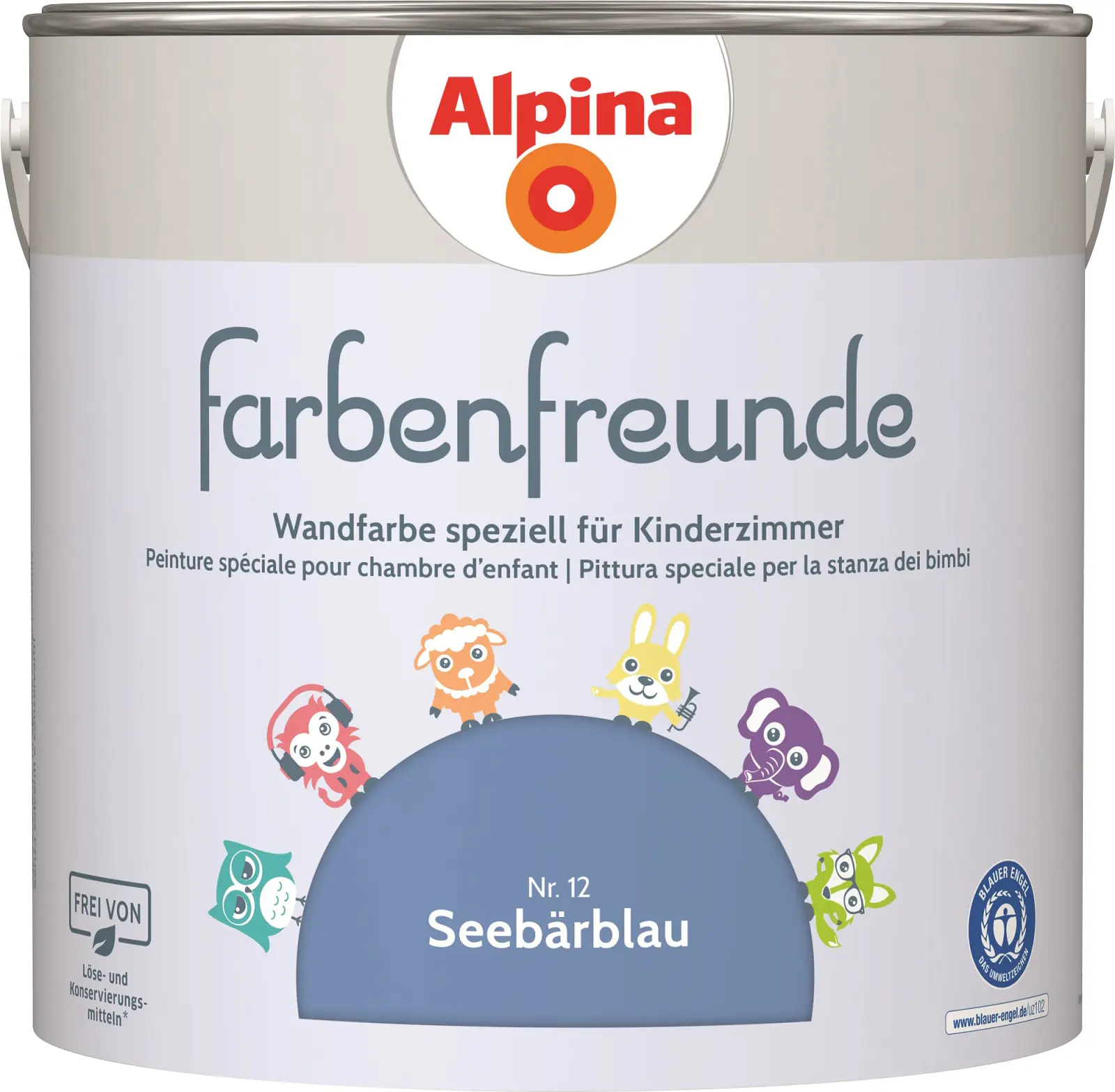Alpina Farbenfreunde Wandfarbe Nr. 12 seebärblau 2,5 L matt