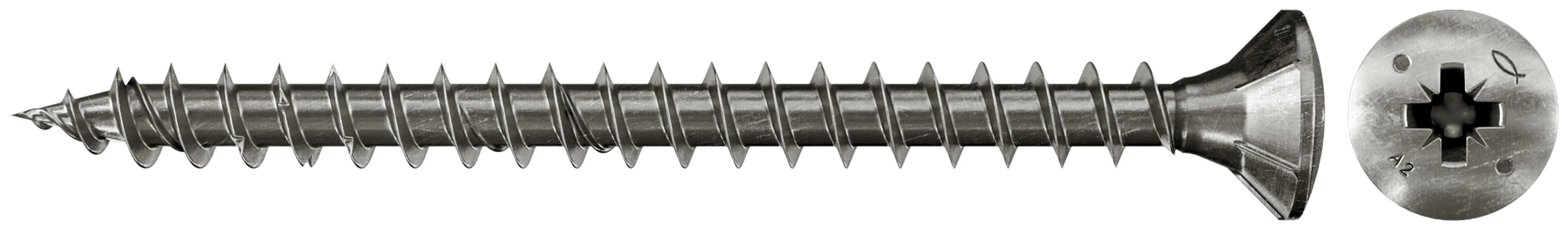 Fischer Universalschrauben 4,0 x 50 mm PZ 2 Linsenkopf Edelstahl A2 Vollgewinde 200 Stück