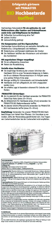 Primaster Bio Hochbeeterde 40 L torffrei Primaster Bio Hochbeeterde 40 L torffrei
