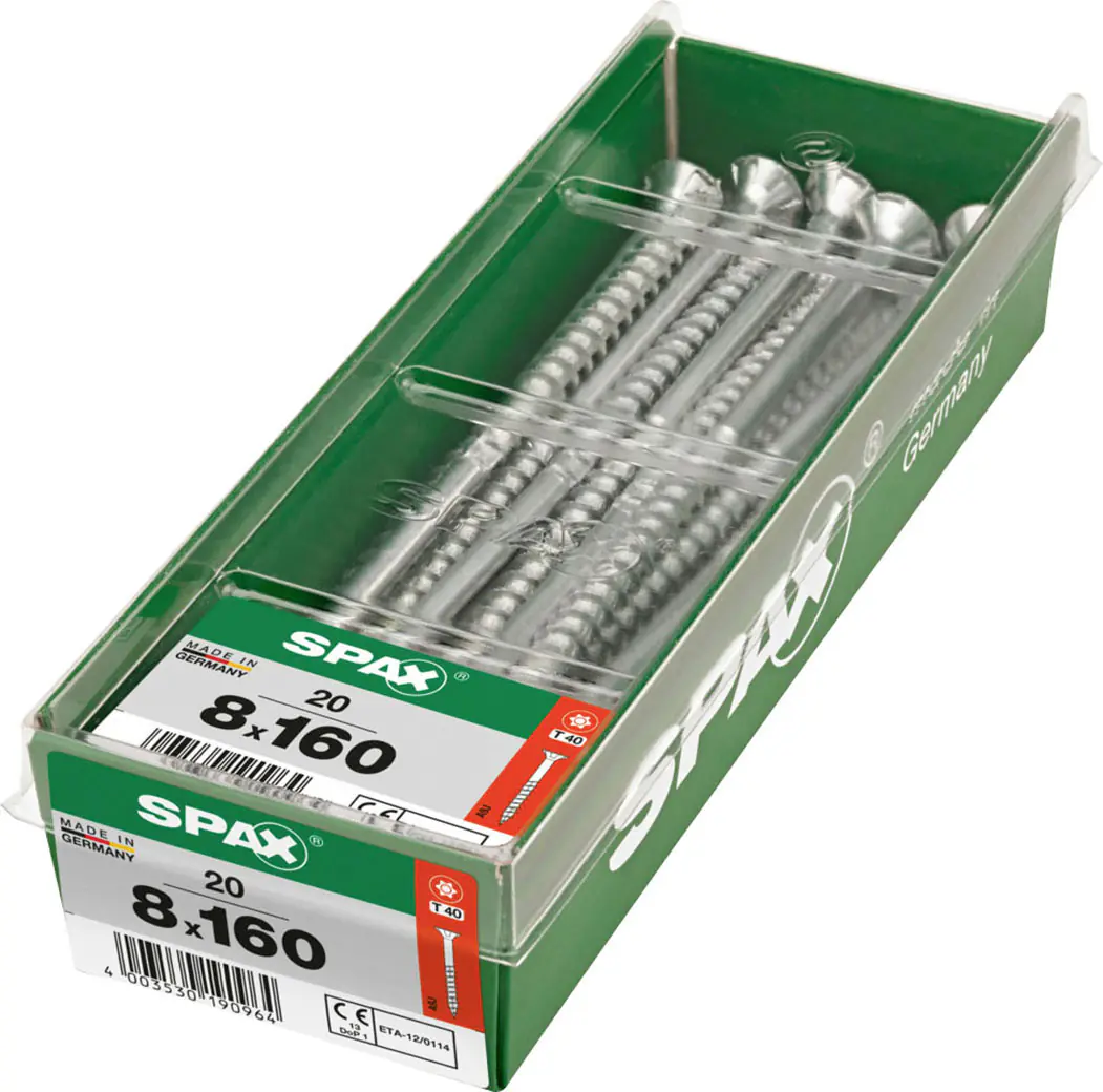 Spax Holzbauschrauben 8 x 160 mm T40 Teilgewinde - 20 Stk. 