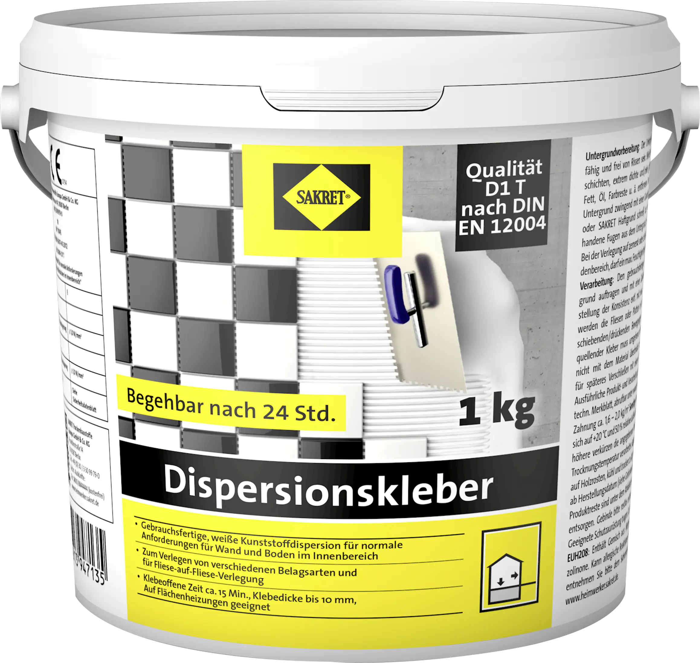 SAKRET Fliesenkleber Dispersionskleber 1 kg SAKRET Fliesenkleber Dispersionskleber 1 kg