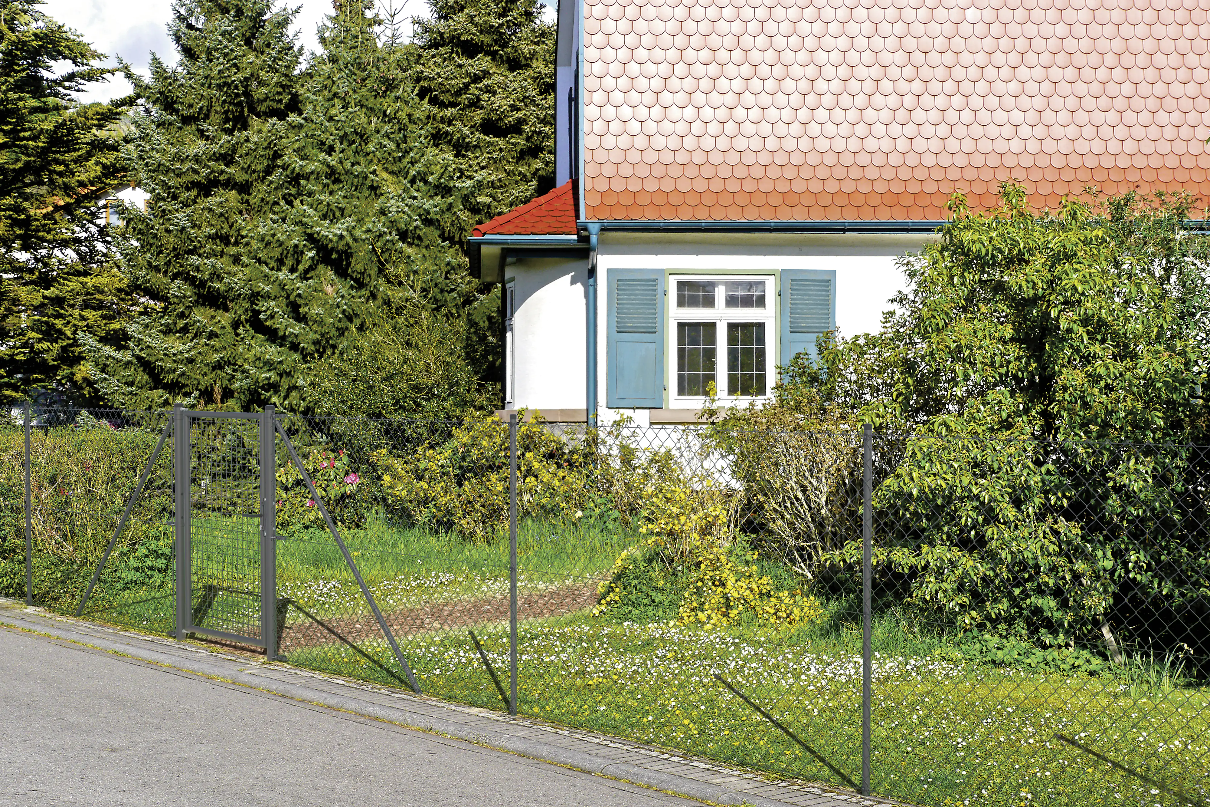 Alberts Zaunanschluss-Set zweiseitige Verbindung Ø 6 cm 150 cm grün 2 Stk