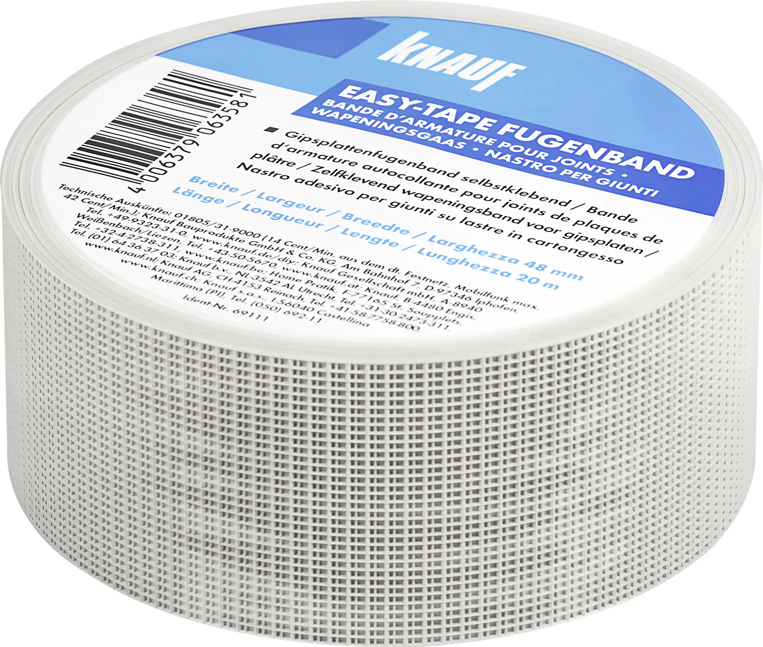 Knauf Gipsfaser-Fugenband easy-tape 20 m x 48 mm Knauf Gipsfaser-Fugenband easy-tape 20 m x 48 mm