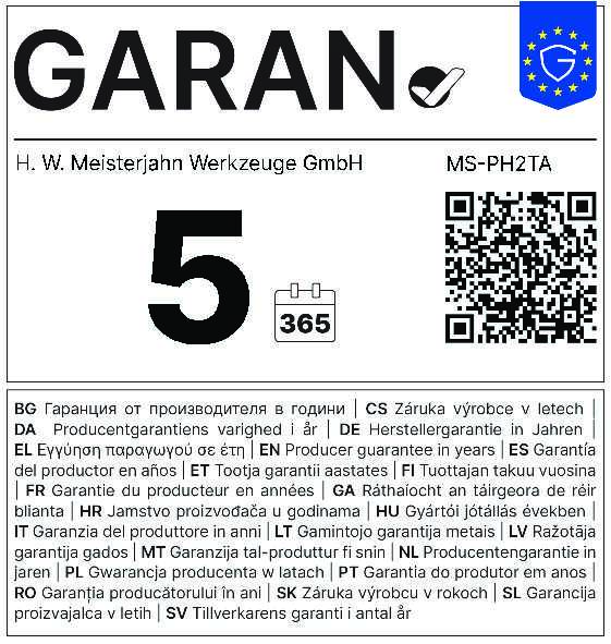 5 Jahre Garantie