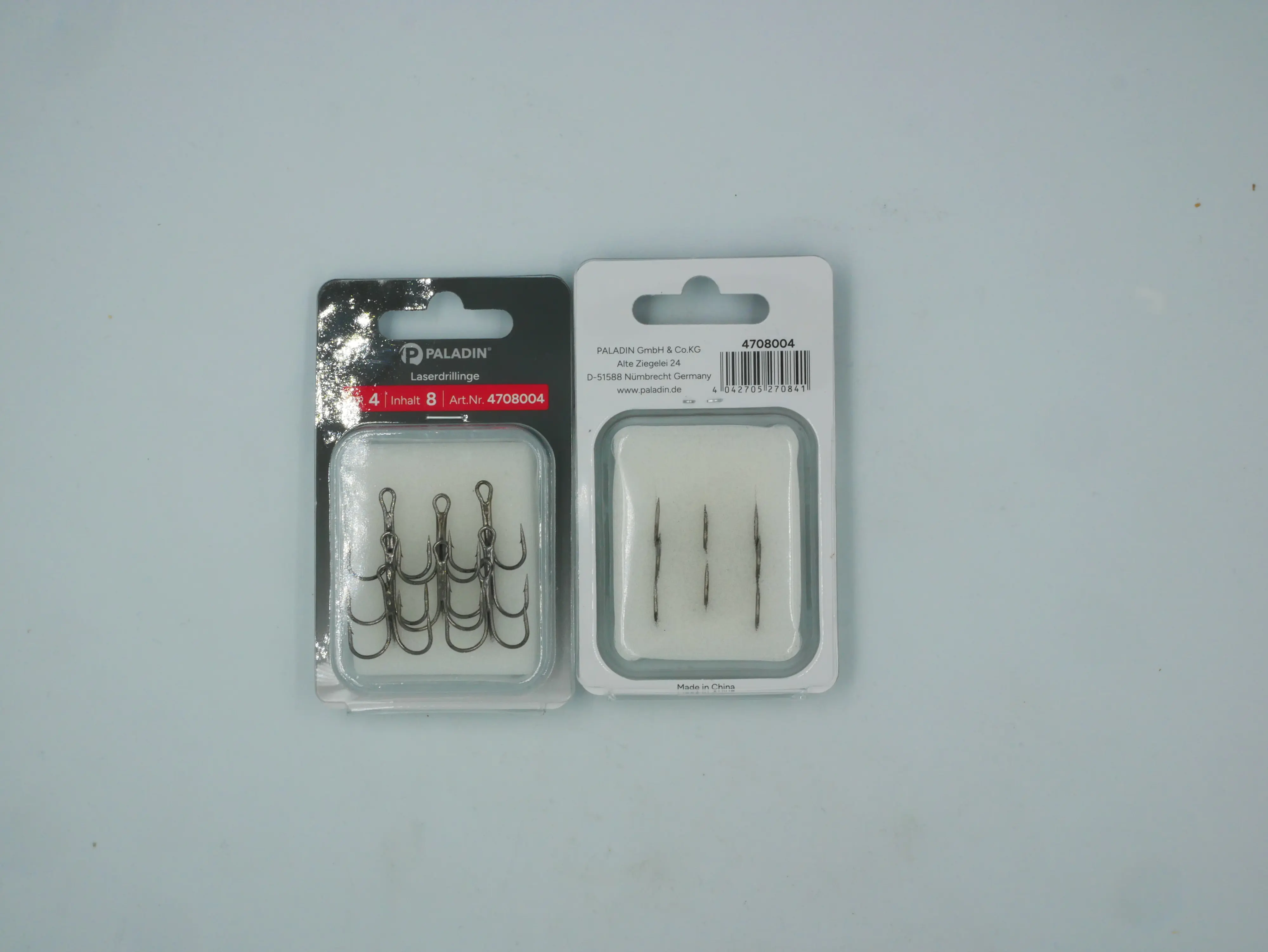 Paladin Angelhaken Drilling Gr. 4 Größe 4/gunsmoke/8 Stück