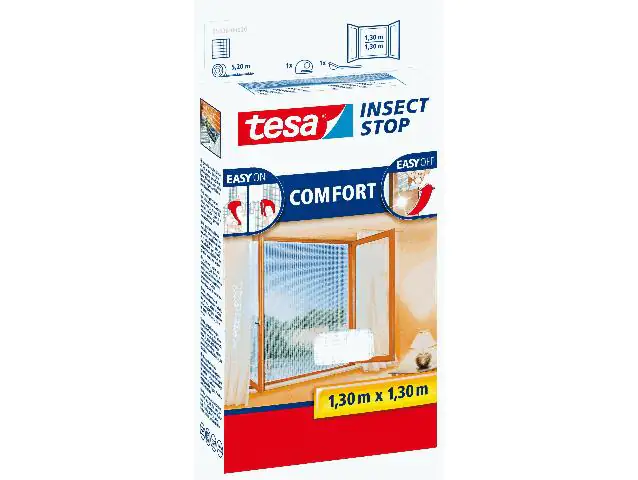 tesa Fliegenschutz-Fenster COMFORT 130 x 130 cm - weiß individuell kürzbar tesa Fliegenschutz-Fenster COMFORT 130 x 130 cm - weiß individuell kürzbar