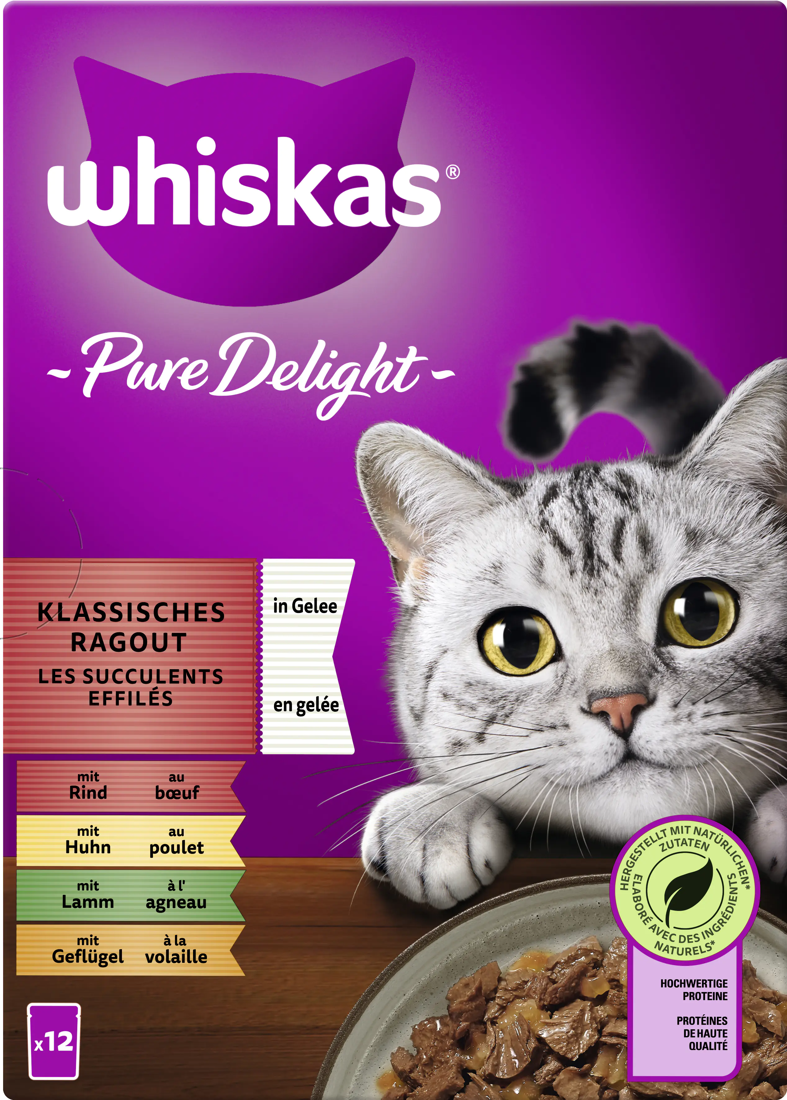 Whiskas Multipack Pure Delight Klassisches Ragout Katzenfutter 12 x 85 g Whiskas Multipack Pure Delight Klassisches Ragout Katzenfutter 12 x 85 g