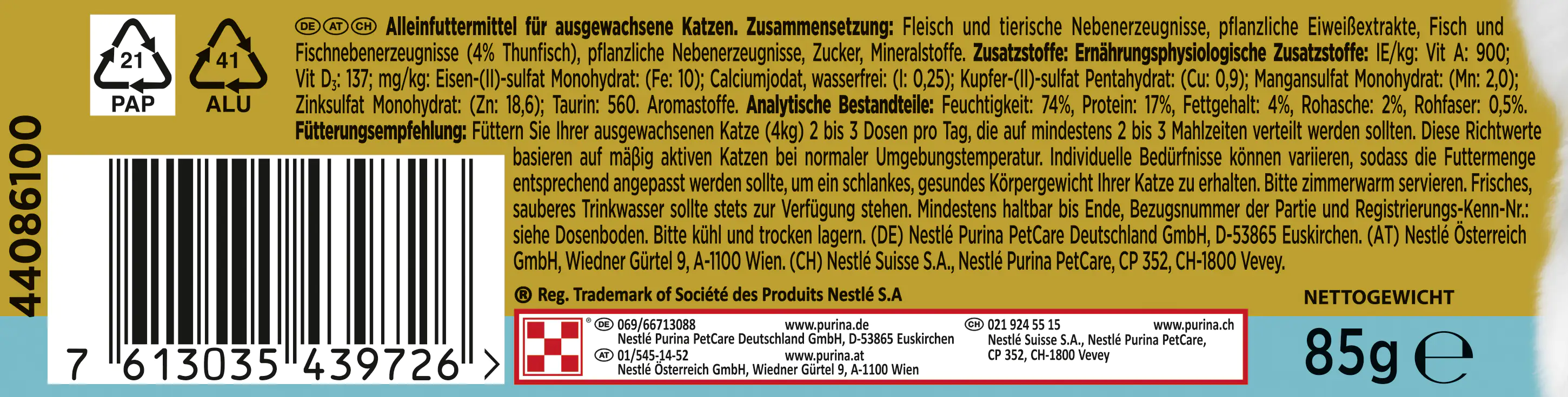 Gourmet Gold Raffiniertes Ragout mit Thunfisch 85 g Gourmet Gold Raffiniertes Ragout mit Thunfisch 85 g