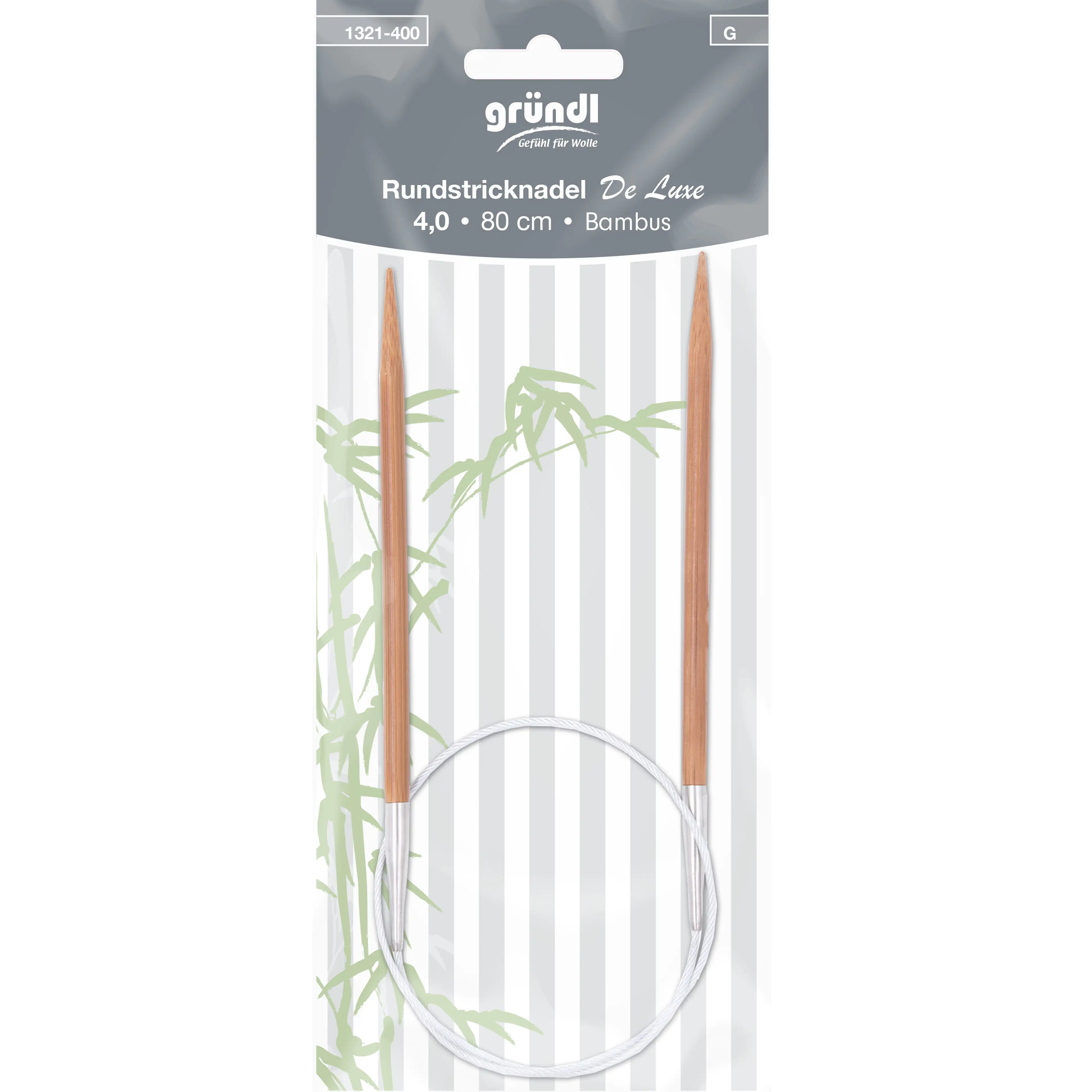 Gründl Rundstricknadeln Bambus Delux 4 mm 80 cm