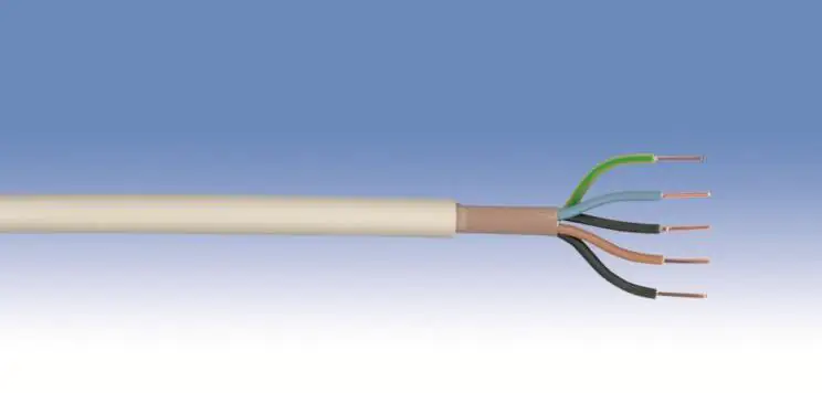 Feuchtraumleitung NYM-J 5 x 1,5 - 25 Meter, grau