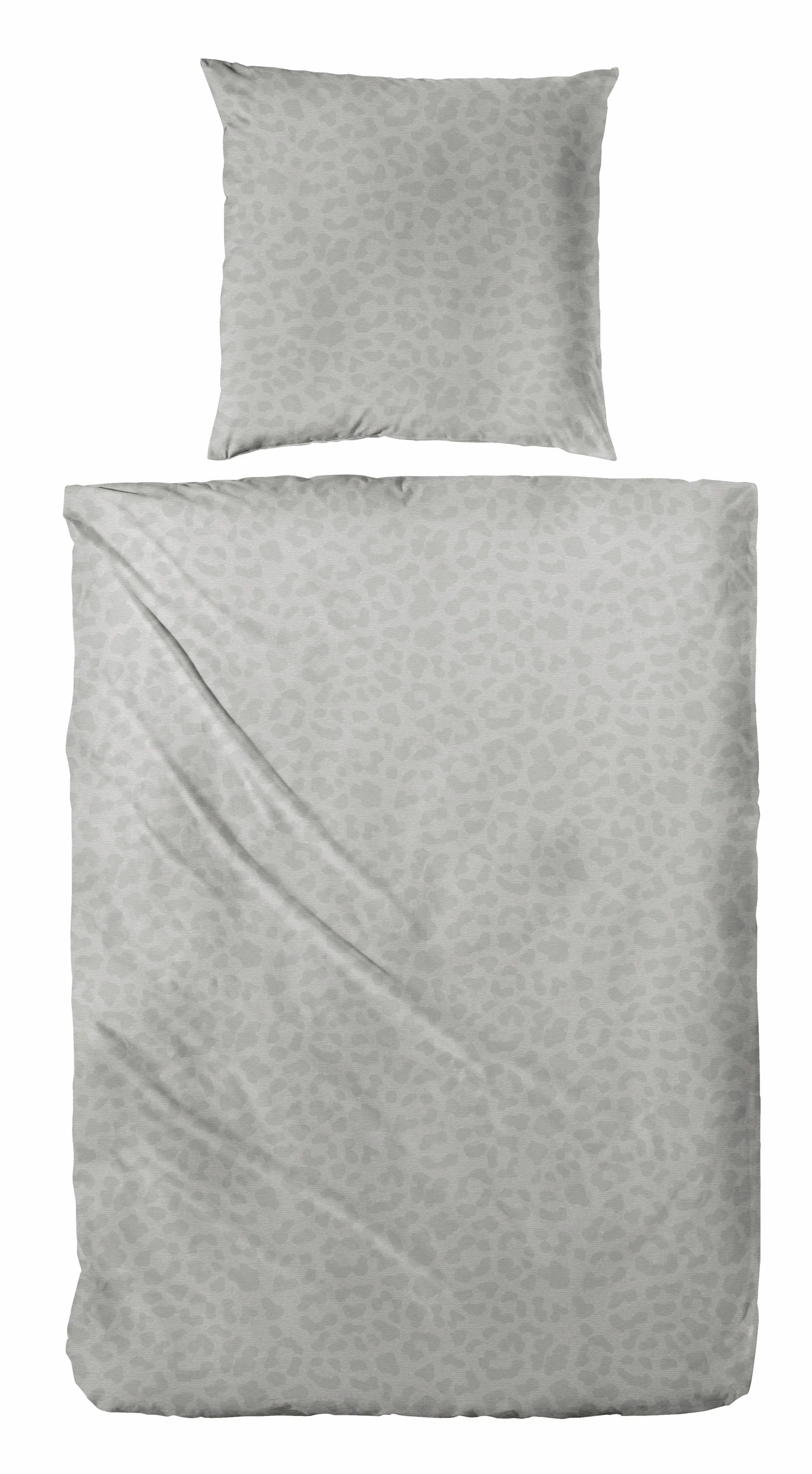 Biber Bettwäsche Leo 135 x 200 cm grau