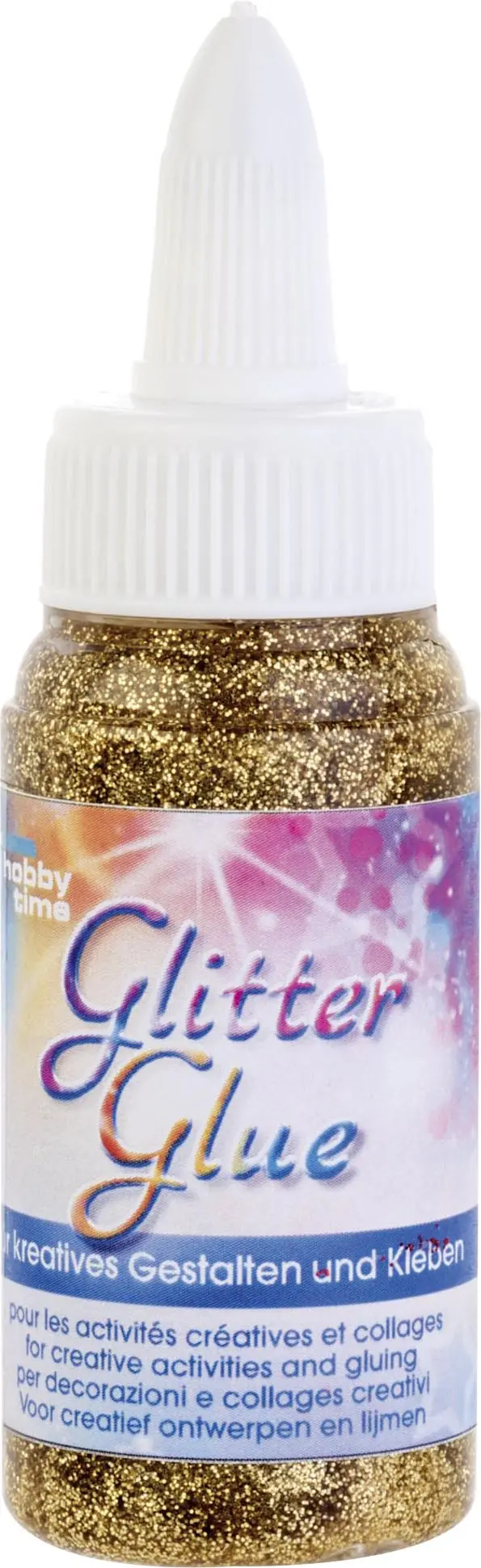 Glorex Glitterglue Flasche Dosierverschluss hellgold 60 ml