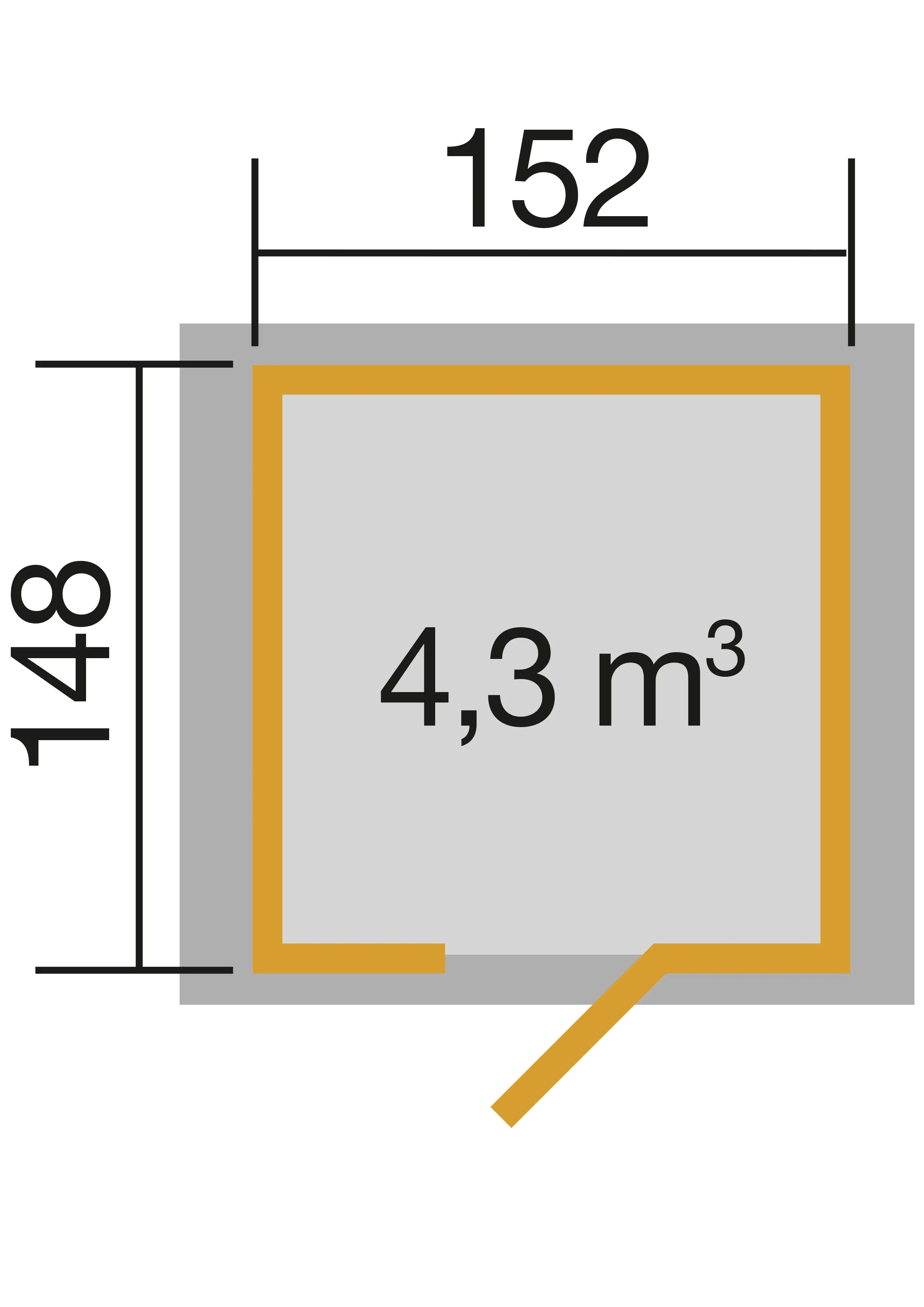 Weka Gartenhaus Agda 152 x 148 cm natur mit Fußboden