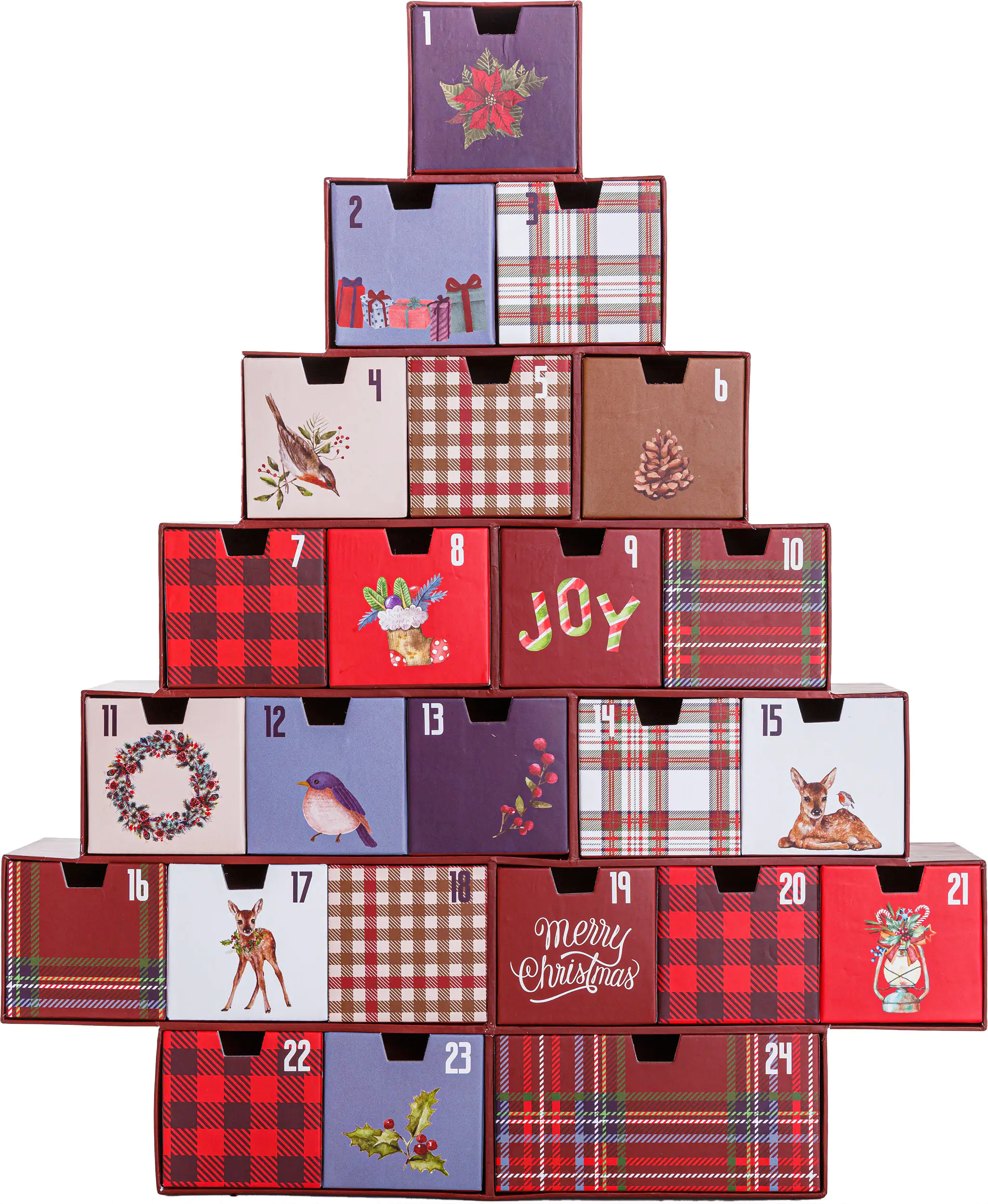 Kaemingk Adventskalender Baum 6,3 x 37 x 44 cm