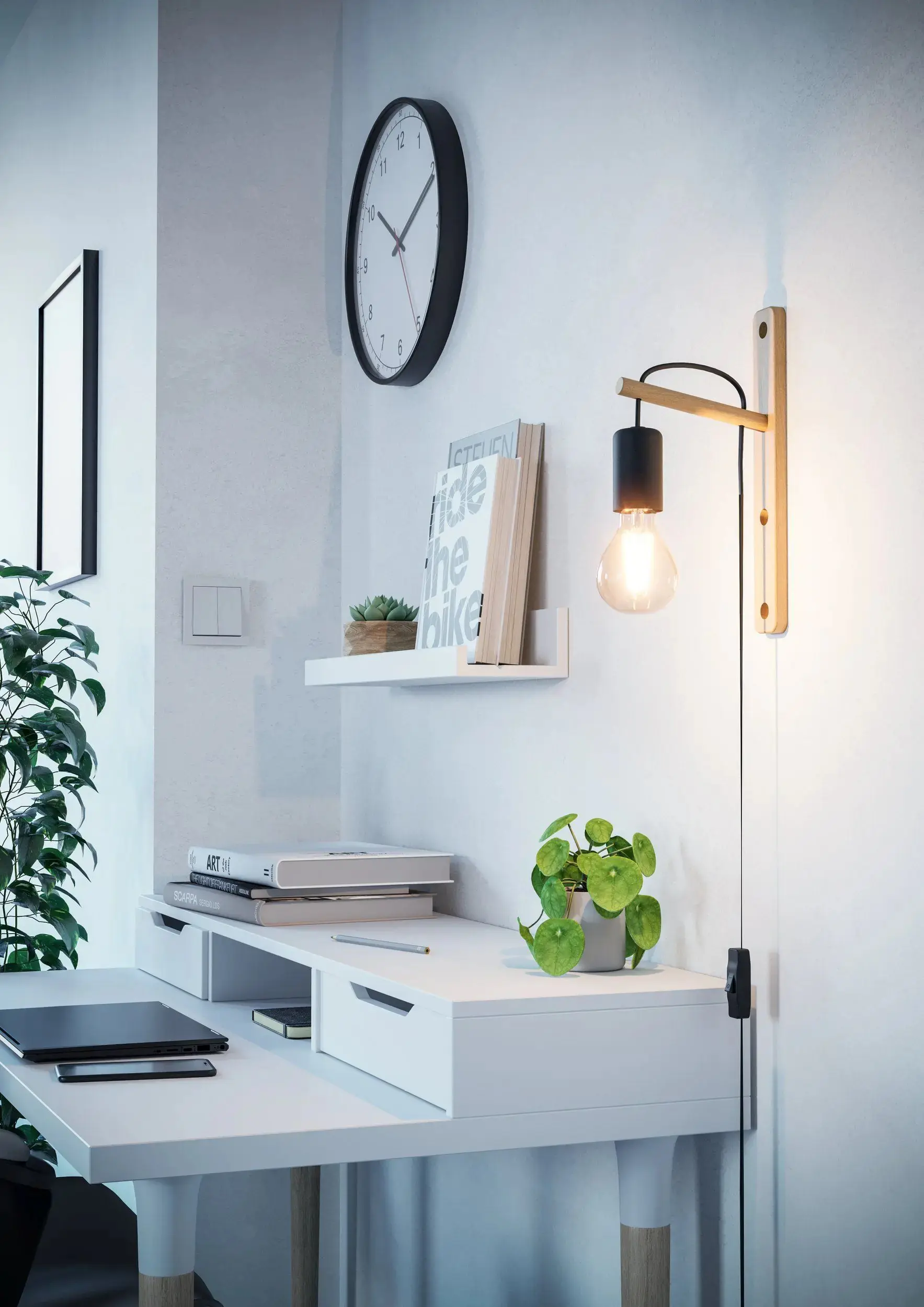 Eglo Wandleuchte Pockley E27 nickel-matt, chrom, Stahl