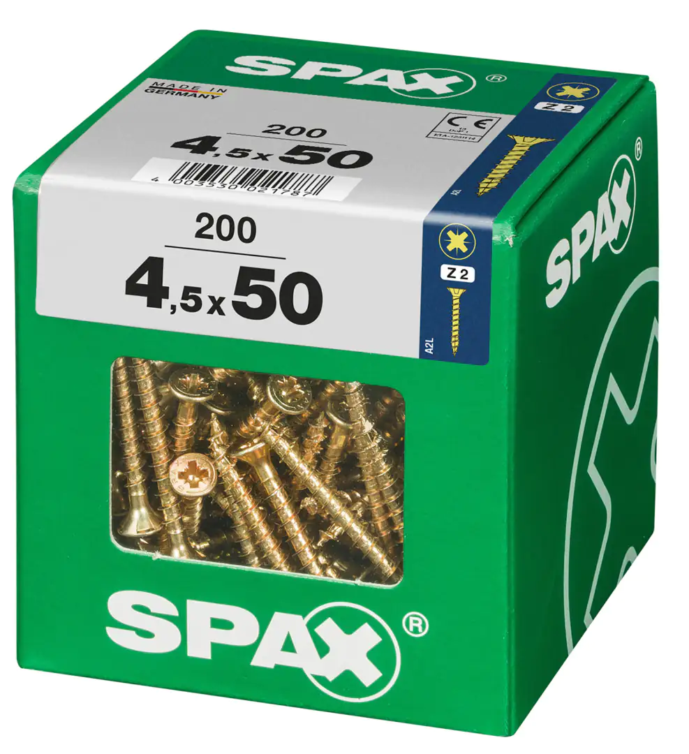 Spax Universalschrauben 4.5 x 50 mm PZ 2 - 200 Stk.