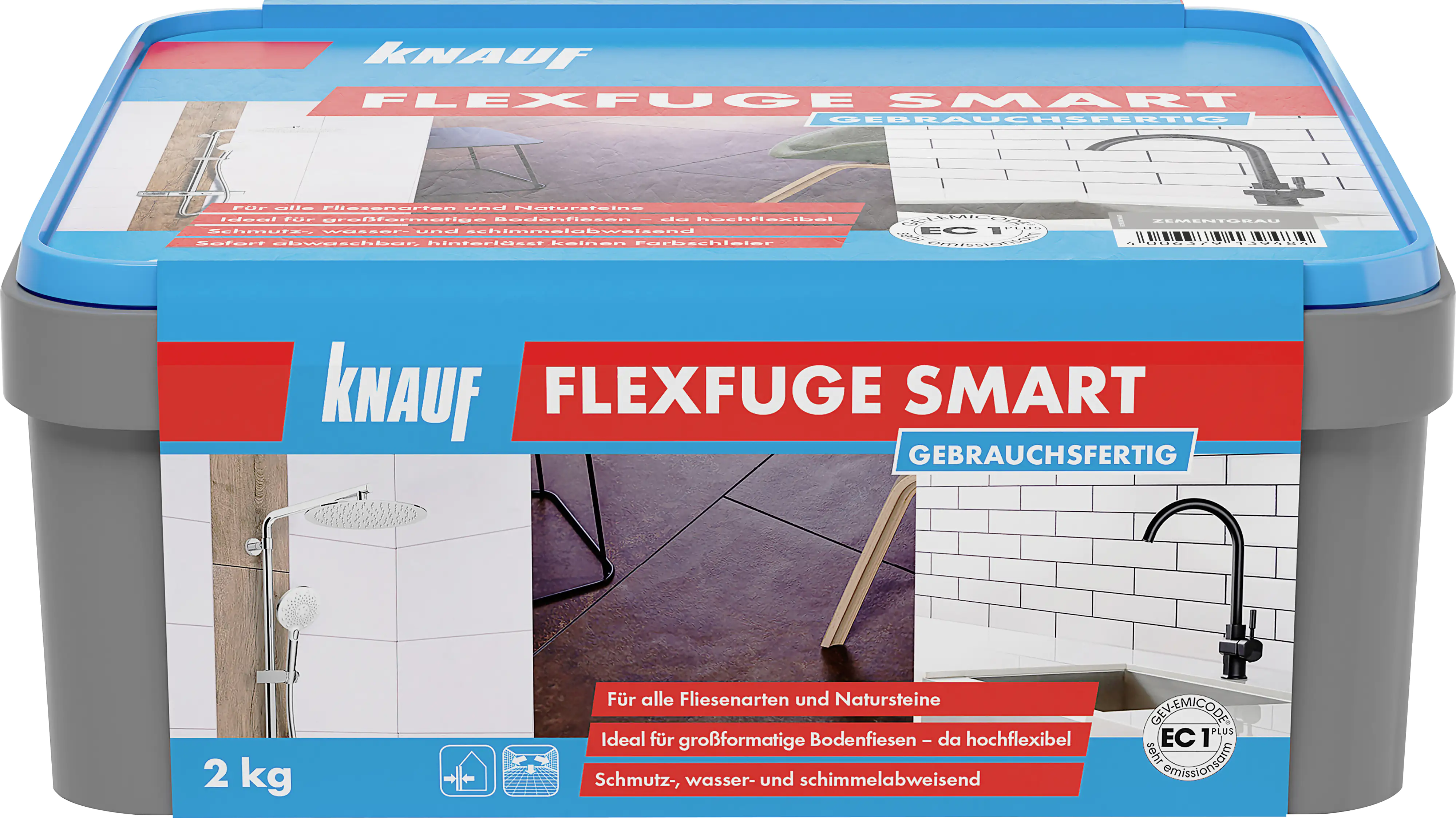 Knauf Fugenmörtel Flexfuge Smart 2 - 20 mm zementgrau 2 kg
