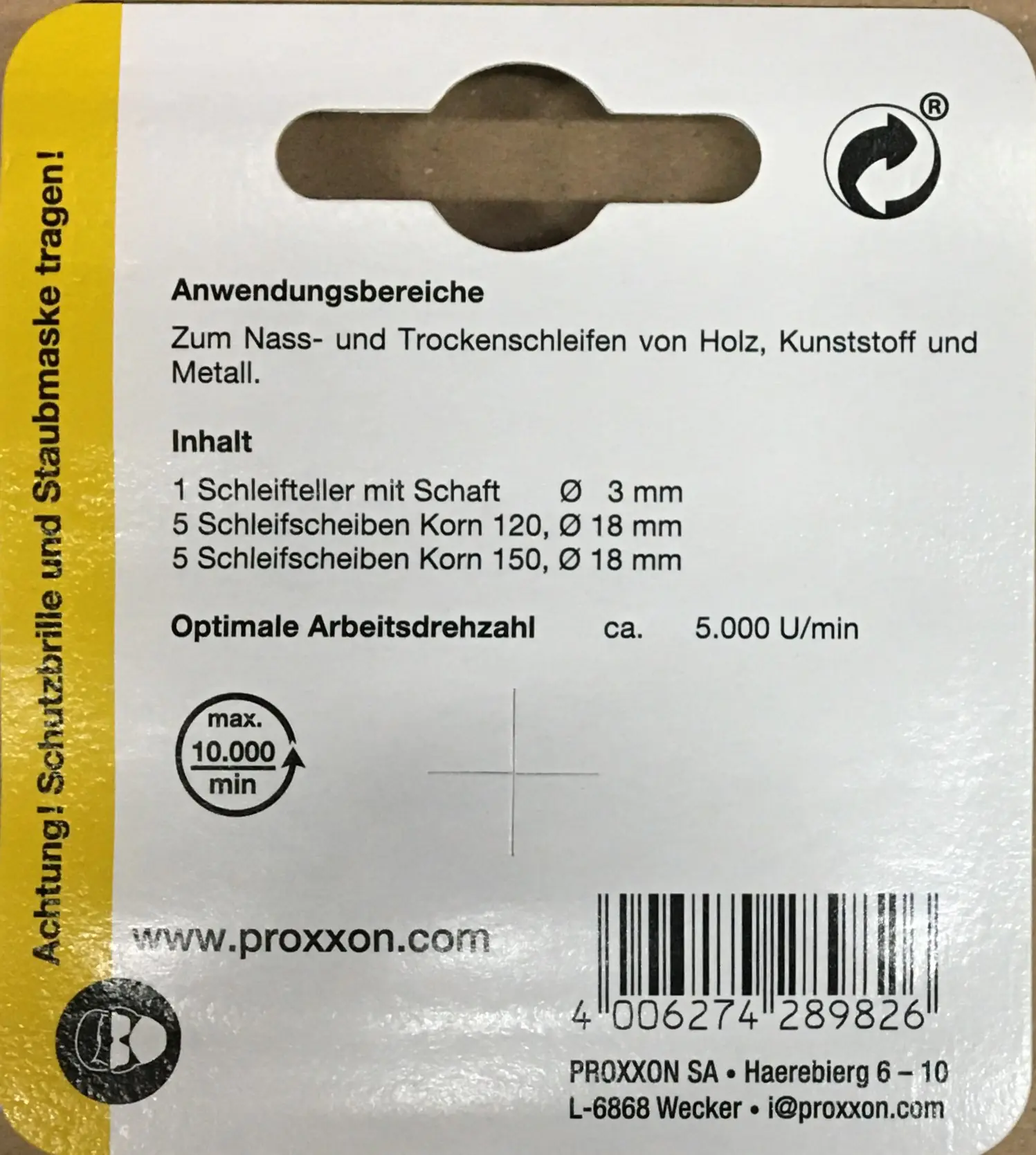 Proxxon Micromot Gummiteller Ø 18 mm K120, K150 mit 5 Schleifscheiben