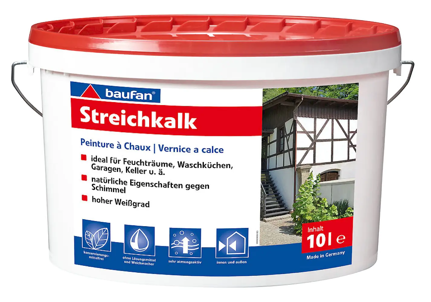 Baufan Streichkalk 10 L weiß