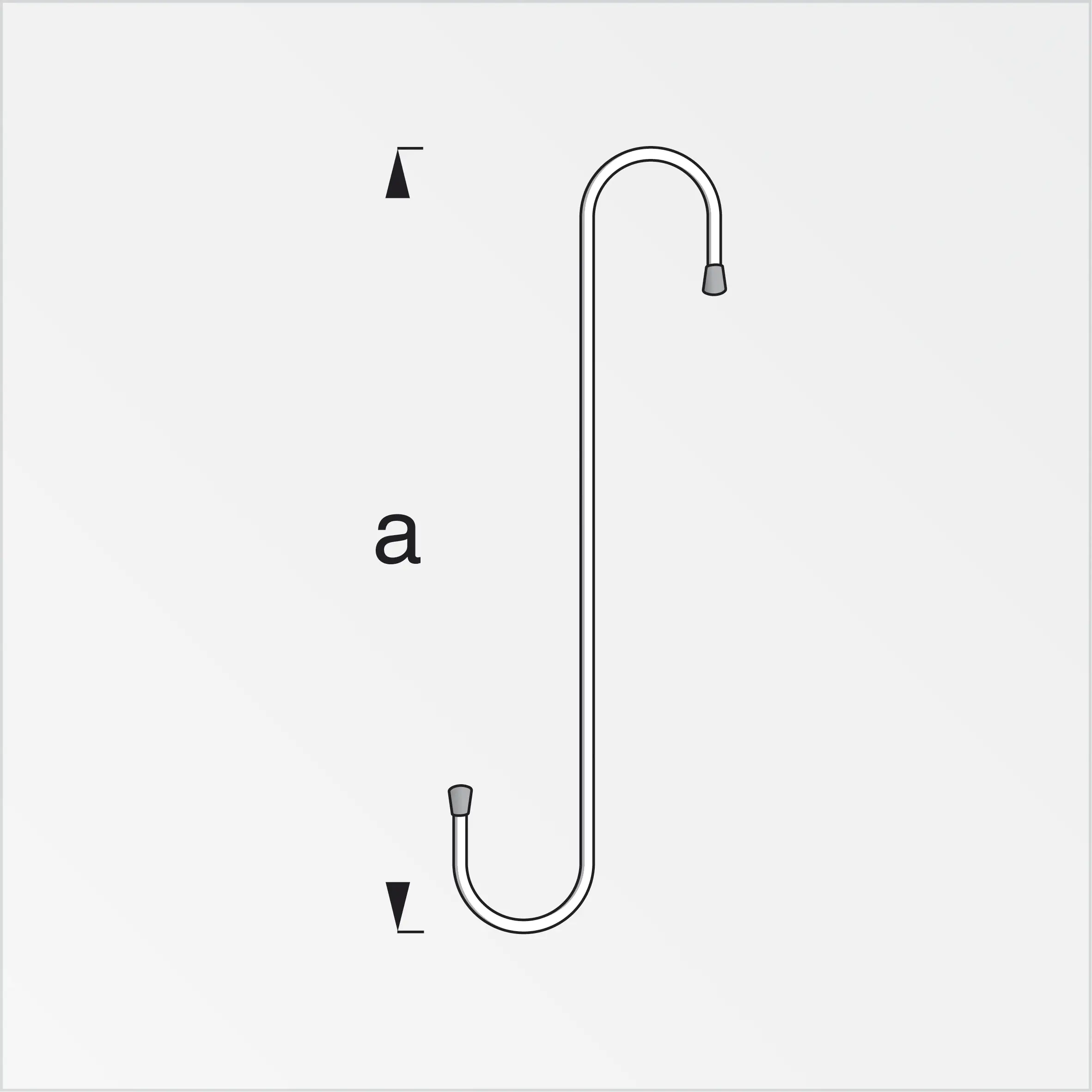 alfer Asthaken 840 mm 840 mm Stahl verzinkt Kappe rot