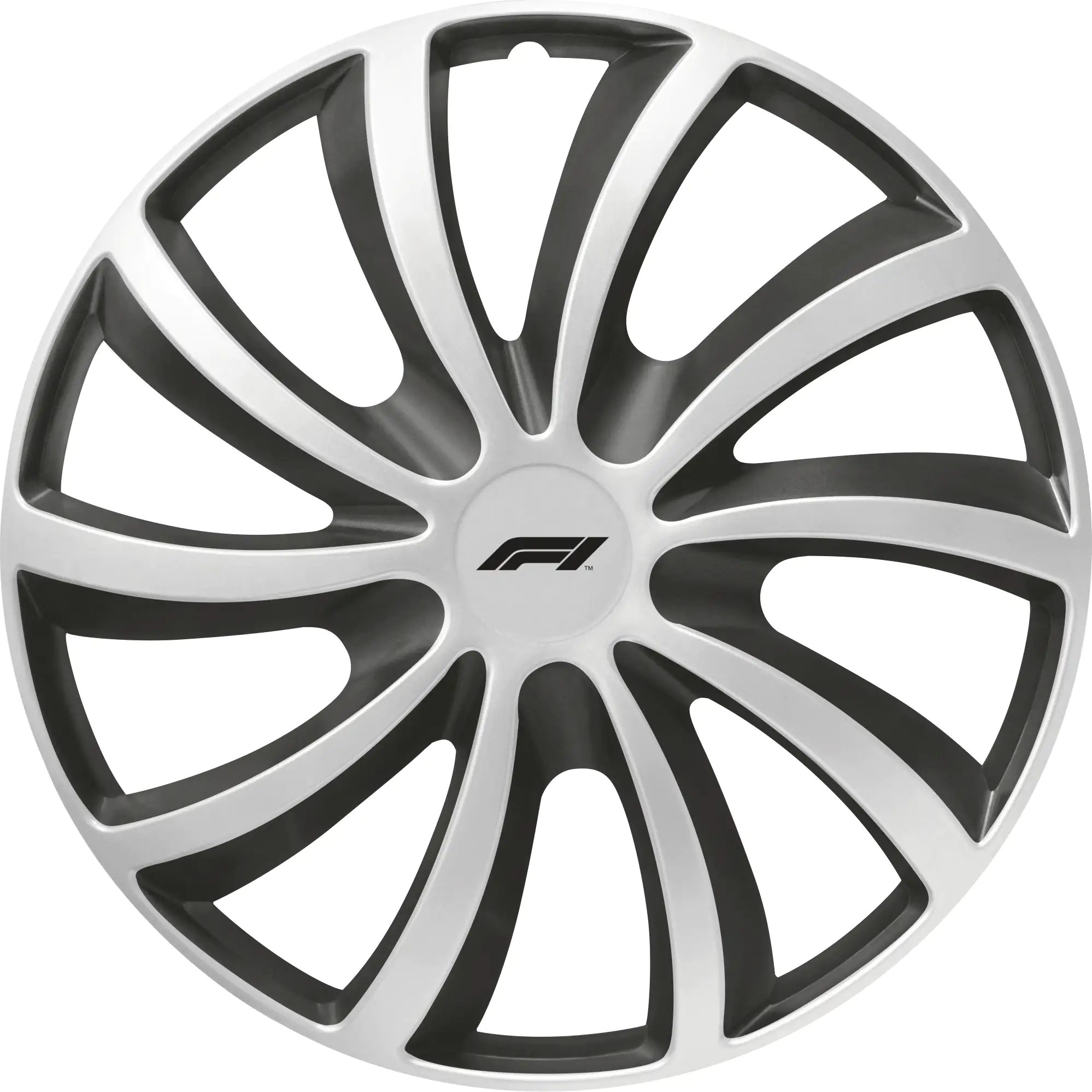 Formula1 Radzierblenden WC161 40 cm (16 Zoll) silber schwarz 4 Stück Formula1 Radzierblenden WC161 40 cm (16 Zoll) silber schwarz 4 Stück