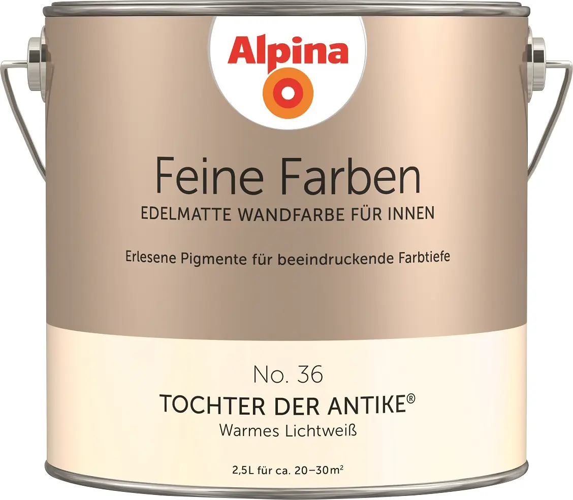 Alpina Feine Farben Wandfarbe No. 36 Tochter der Antike - warmes lichtweiß 2,5 L