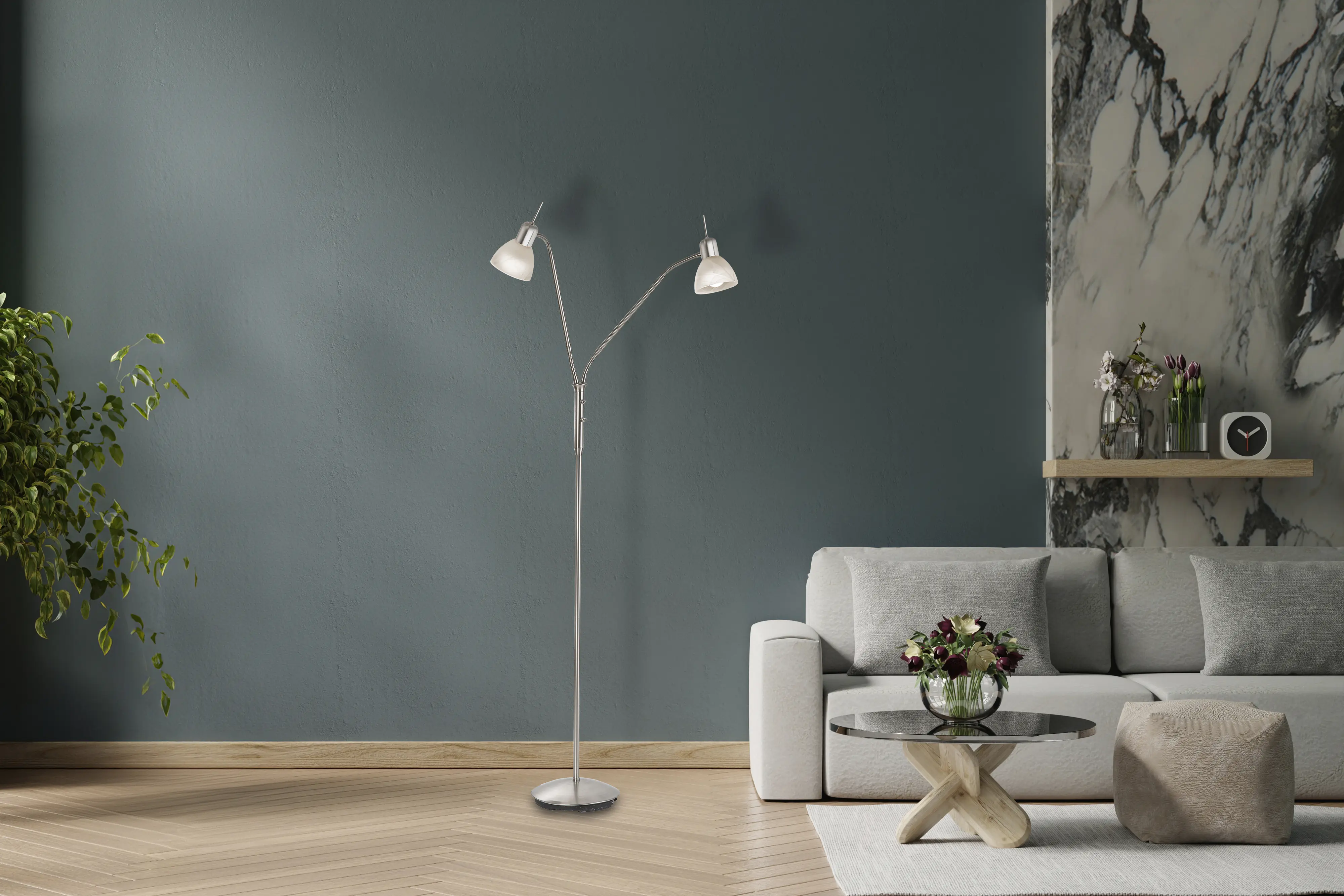 Globo Stehleuchte Daytona 45 x 150 cm (Ø x H) nickel matt