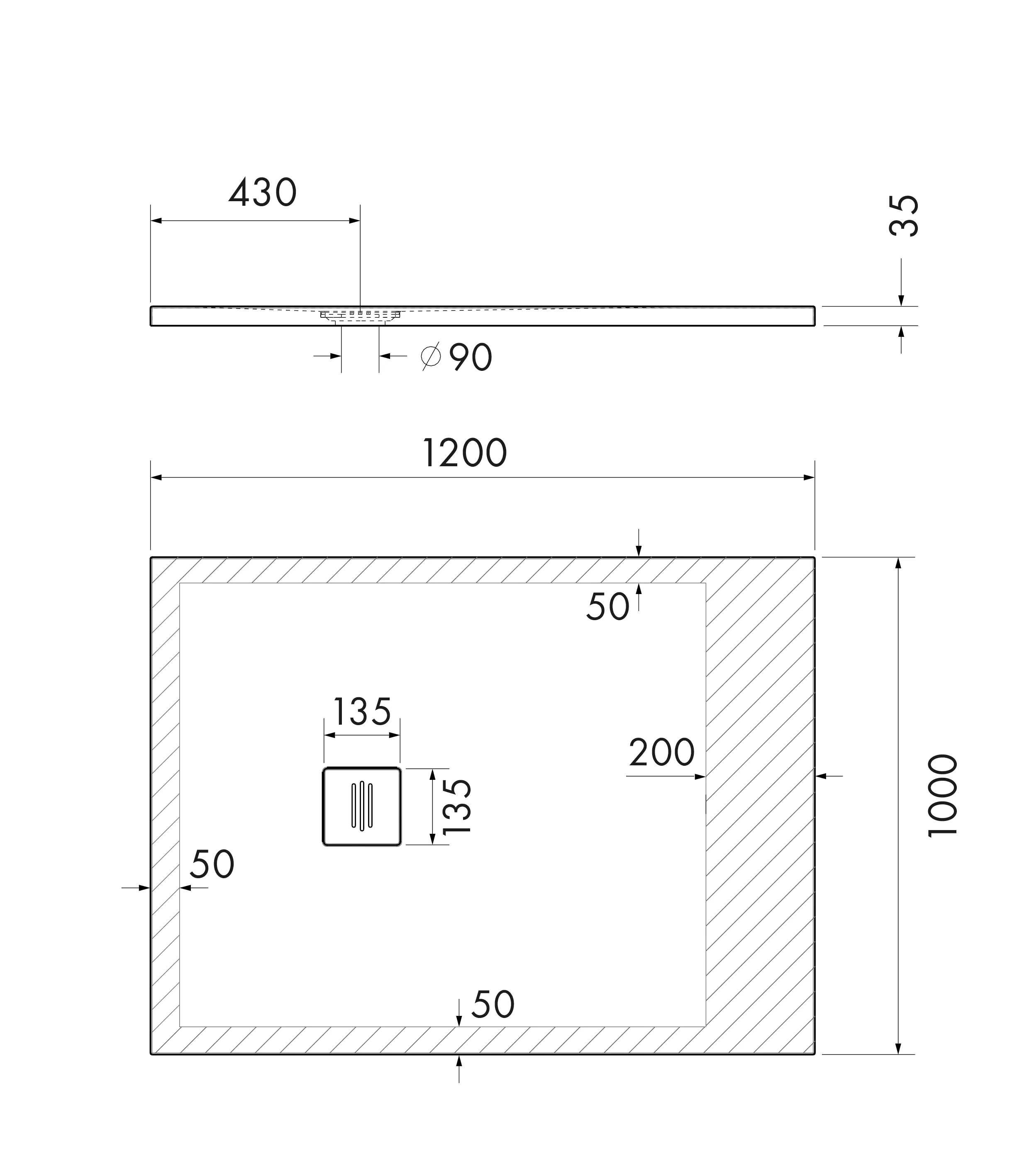 Ottofond Duschwanne Nevis 120x100x3,5 cm, weiß Ottofond Duschwanne Nevis 120x100x3,5 cm, weiß