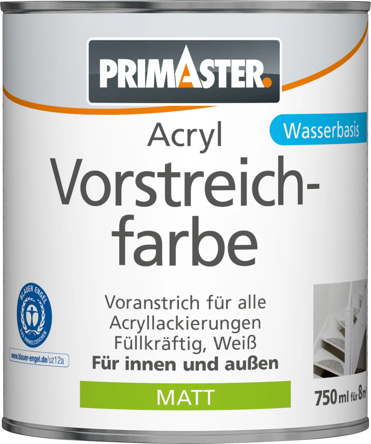 Primaster Acryl Vorstreichfarbe 750 ml weiß matt