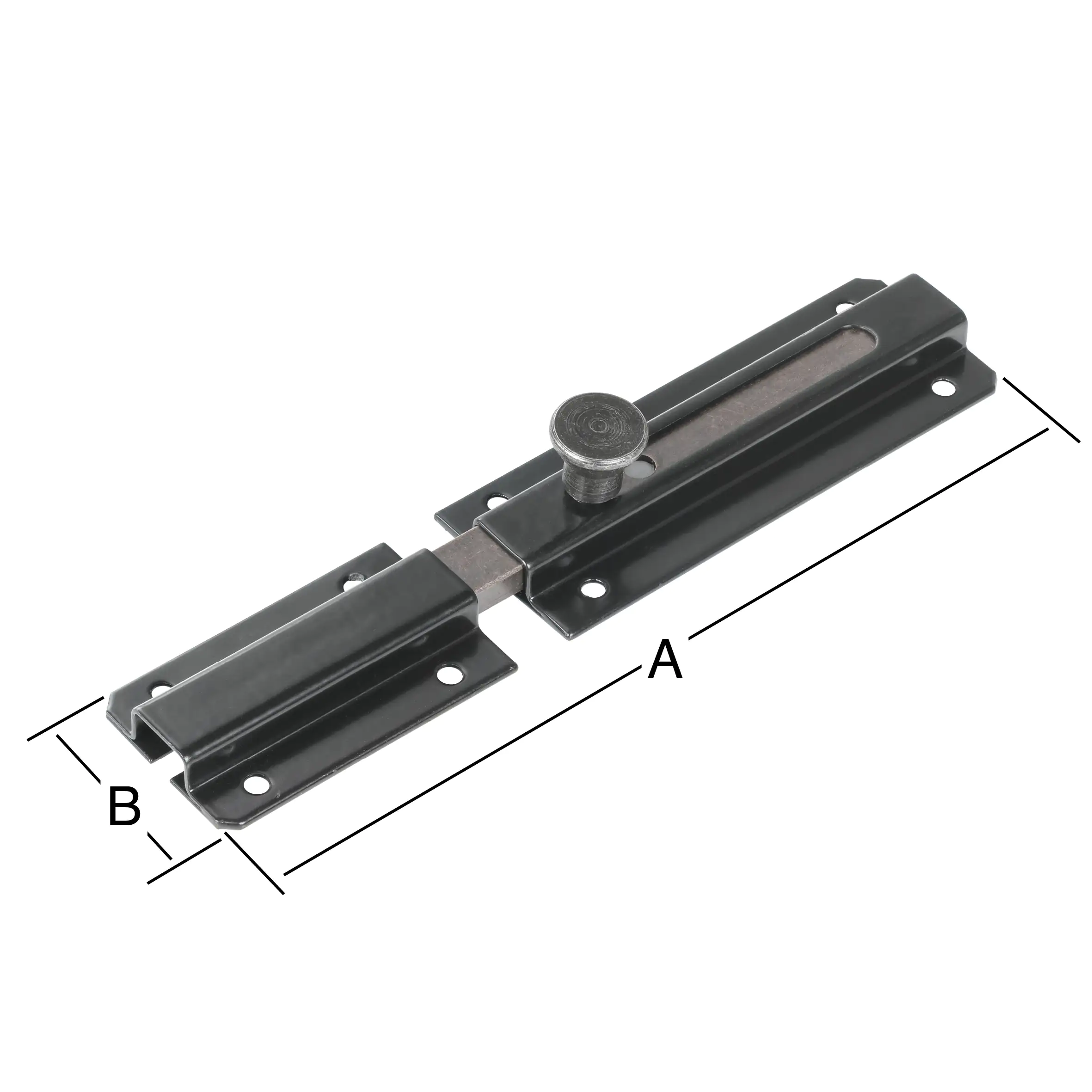Vormann Bolzen-Knopfriegel 160 x 60 mm Stahl schwarz