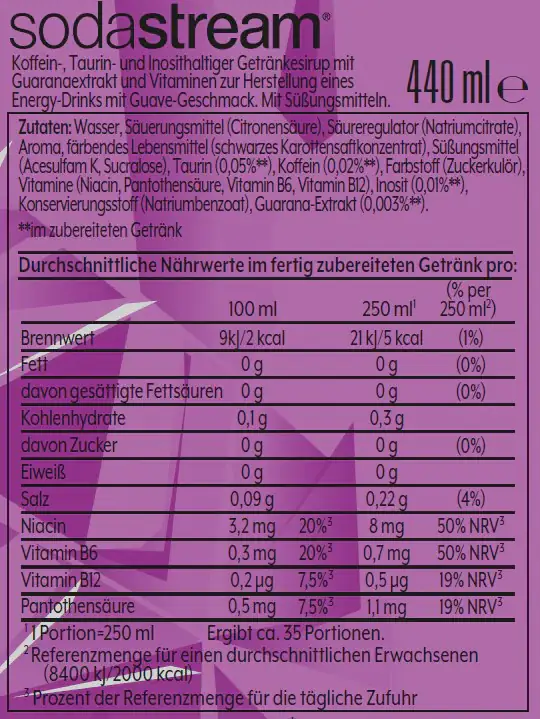 Sodastream Sirup Rockstar Tropical Guava Zero 440 ml ohne Zucker