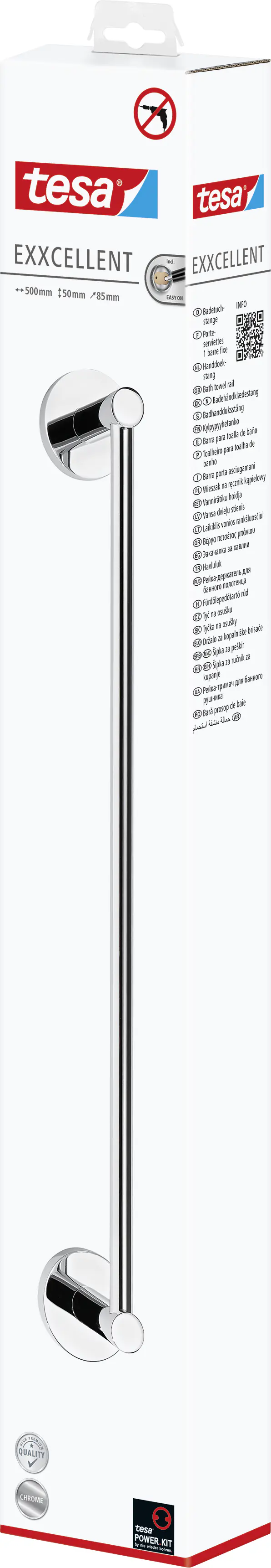 tesa Handtuchstange Exxcellent Metall, chrom, rostfrei