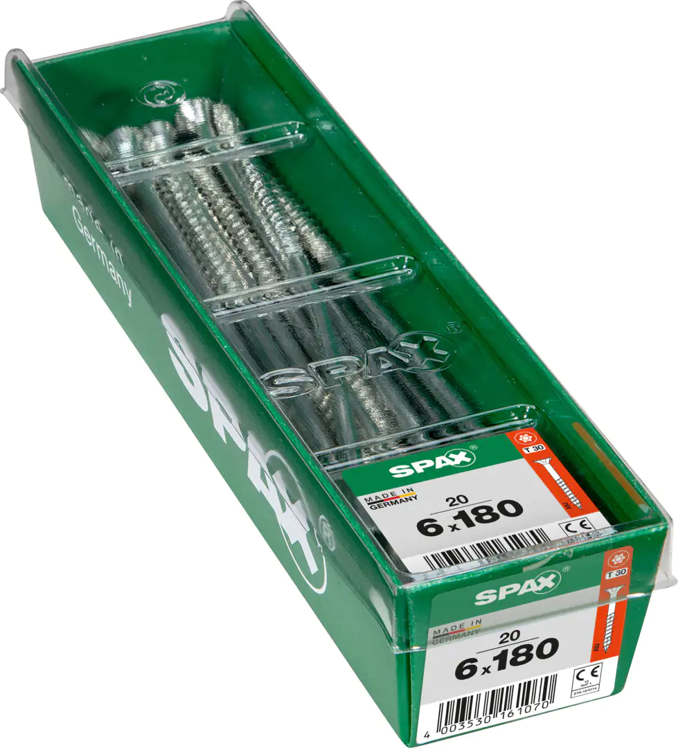 Spax Universalschrauben 6.0 x 180 mm TX 30 - 20 Stk. Spax Universalschrauben 6.0 x 180 mm TX 30 - 20 Stk.