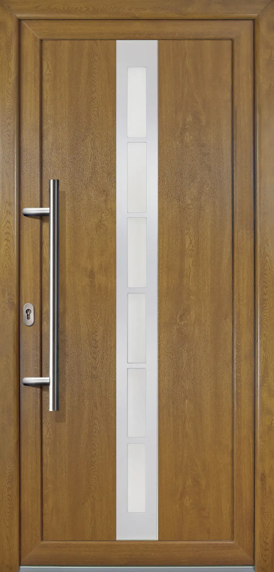 4060691048541 Meeth Haustür Signum PVC Exclusiv PVC Modell 38 98 x 208 cm, DIN links, Golden Oak