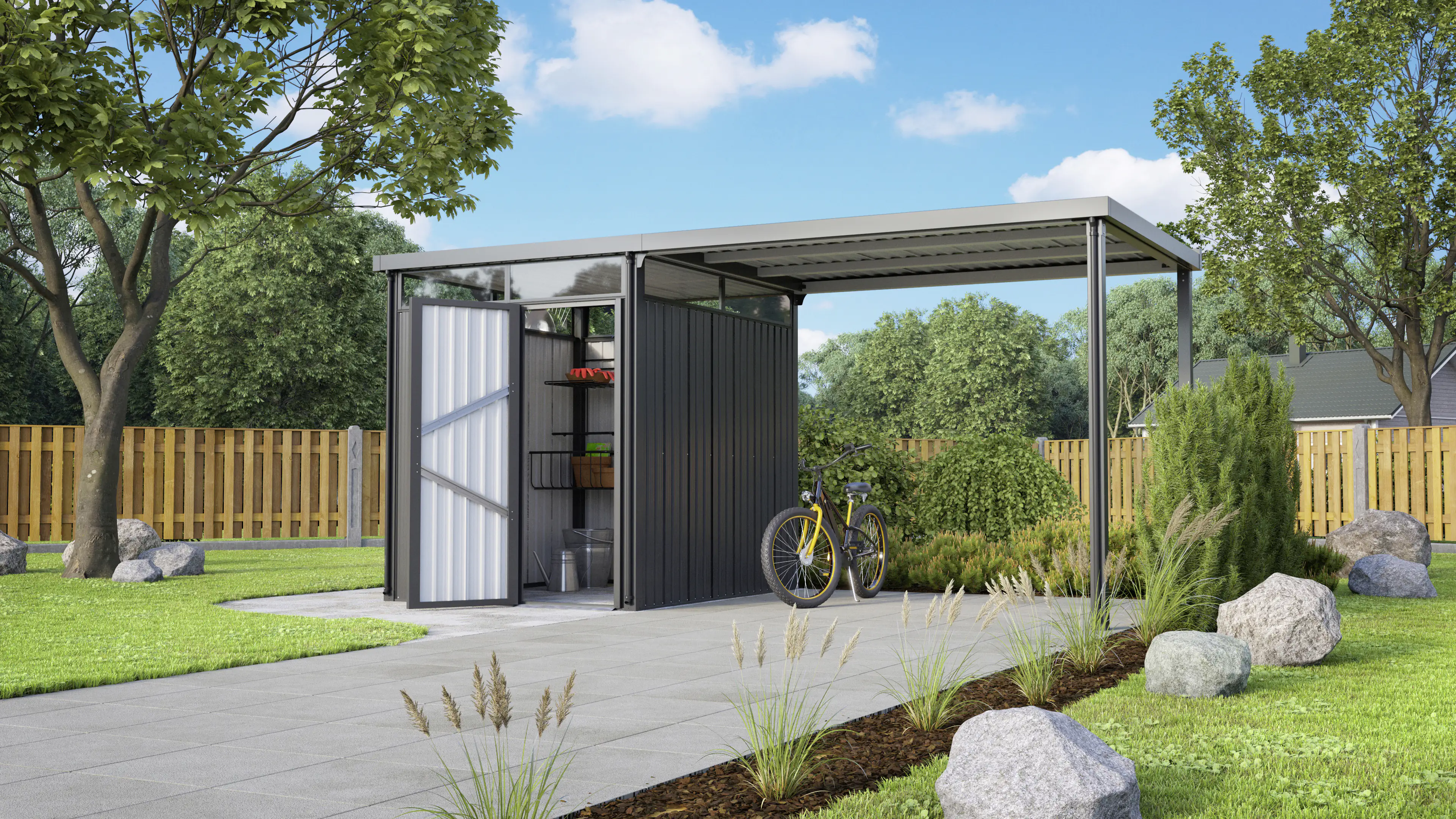 Pergart Metallgerätehaus Rheinfelden 78 Set 245 x 204 x 226 cm anthrazit