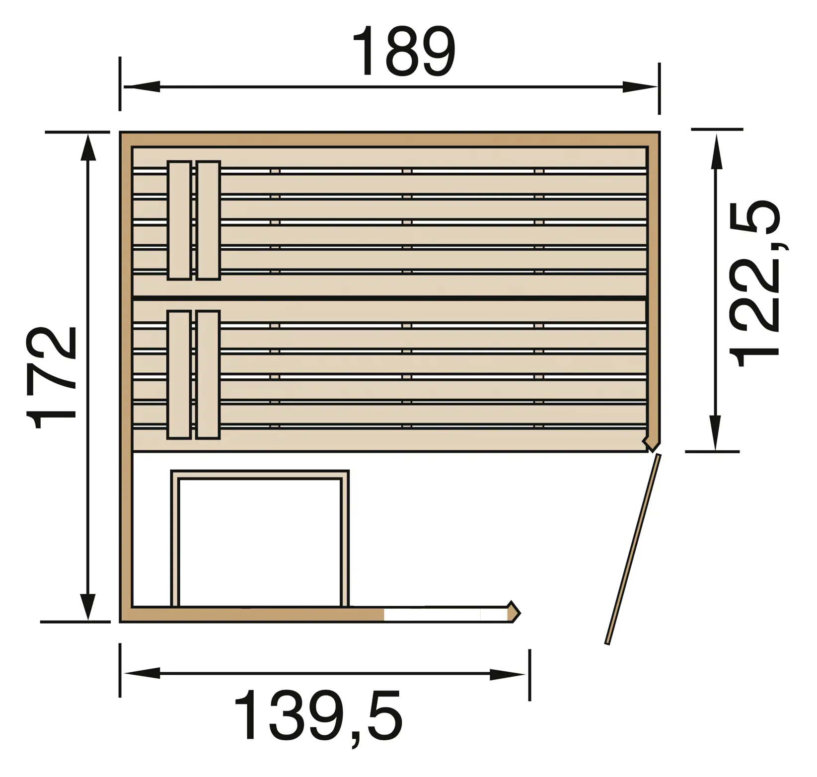 Weka Massivholz-Sauna Valida Eck 1 .8 GTF