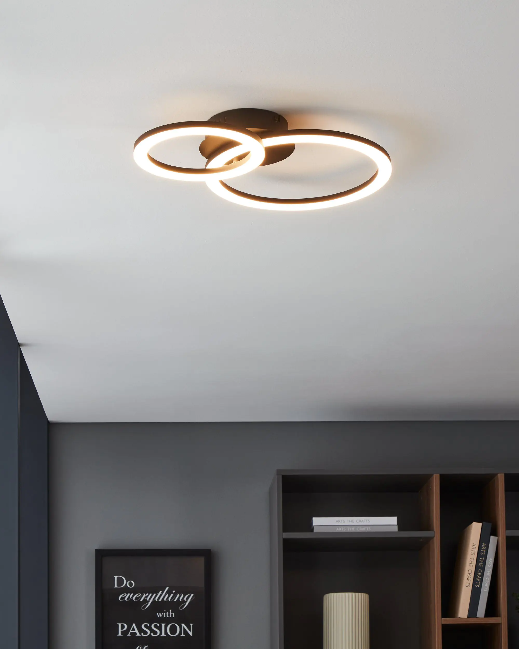 Eglo Connect LED Deckenleuchte Parrapos-Z schwarz 44,5 x 30 cm Eglo Connect LED Deckenleuchte Parrapos-Z schwarz 44,5 x 30 cm