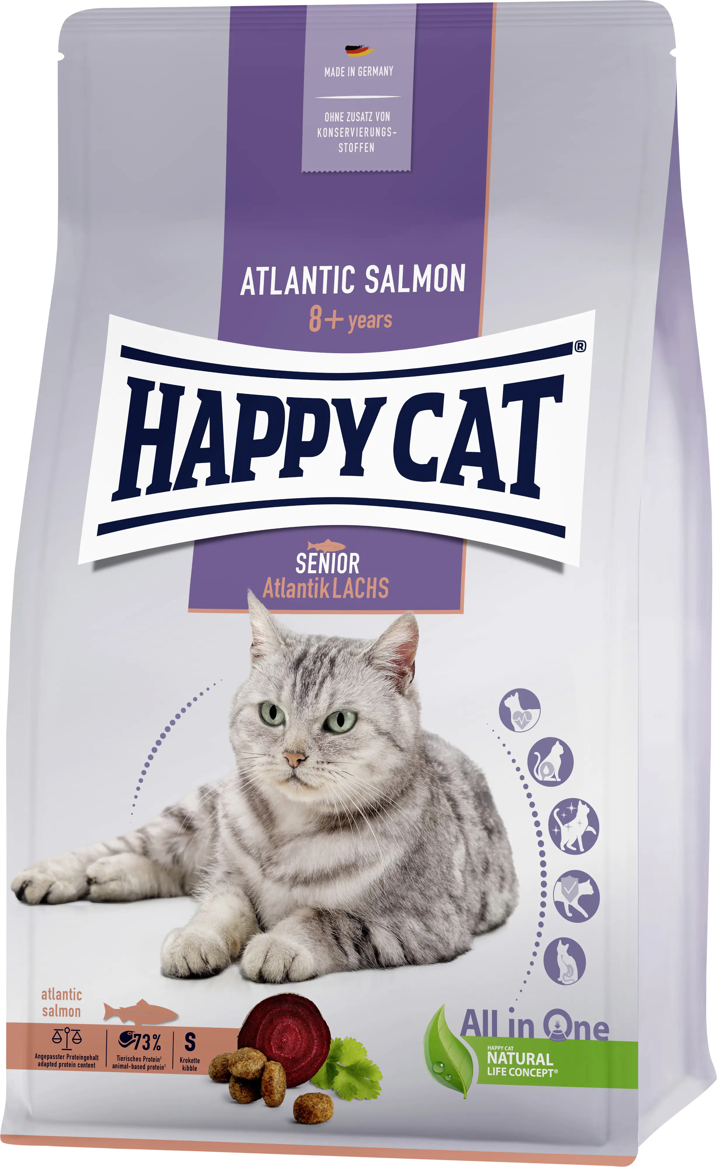 HappyCat Katzenfutter Senior Atlantik Lachs 300 g
