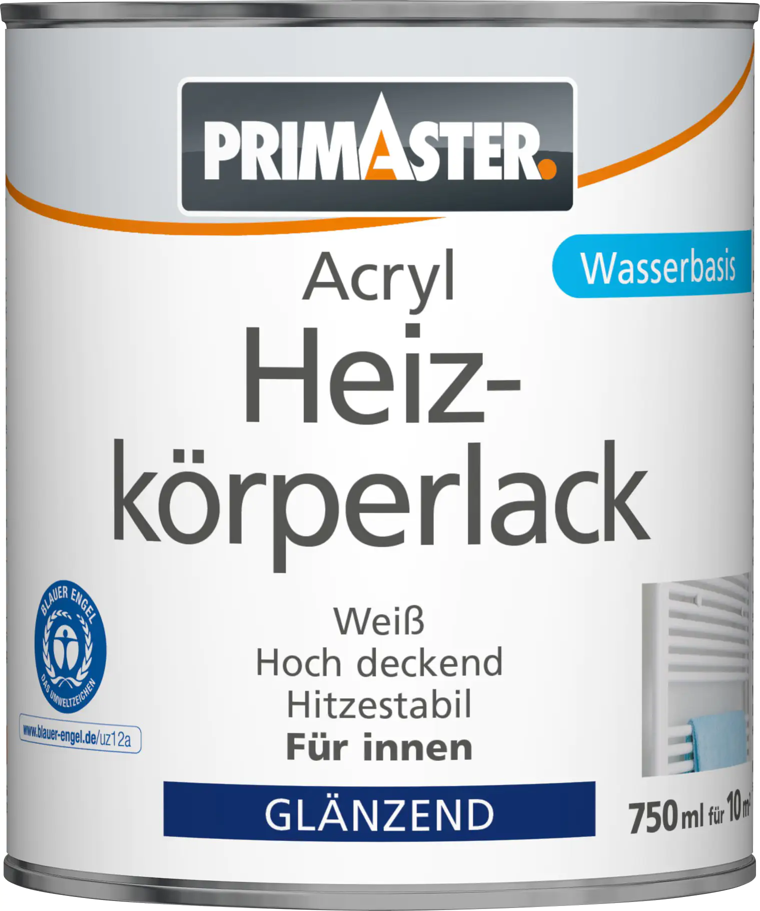 Primaster Acryl Heizkörperlack 750 ml weiß glänzend Primaster Acryl Heizkörperlack 750 ml weiß glänzend