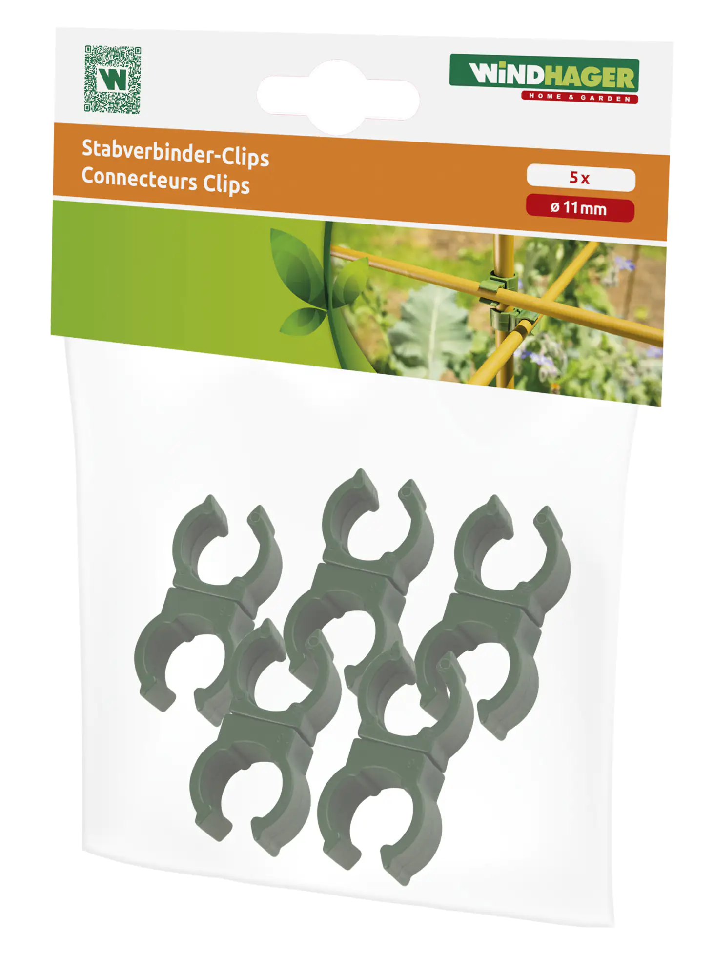 Windhager Stabverbinder-Clips Ø 11 mm, 5 Stück