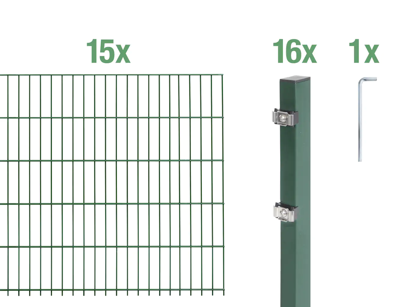 Alberts Doppelstabmatten-Grundset 30 m 200 x 140 cm 6/5/6 grün Alberts Doppelstabmatten-Grundset 30 m 200 x 140 cm 6/5/6 grün
