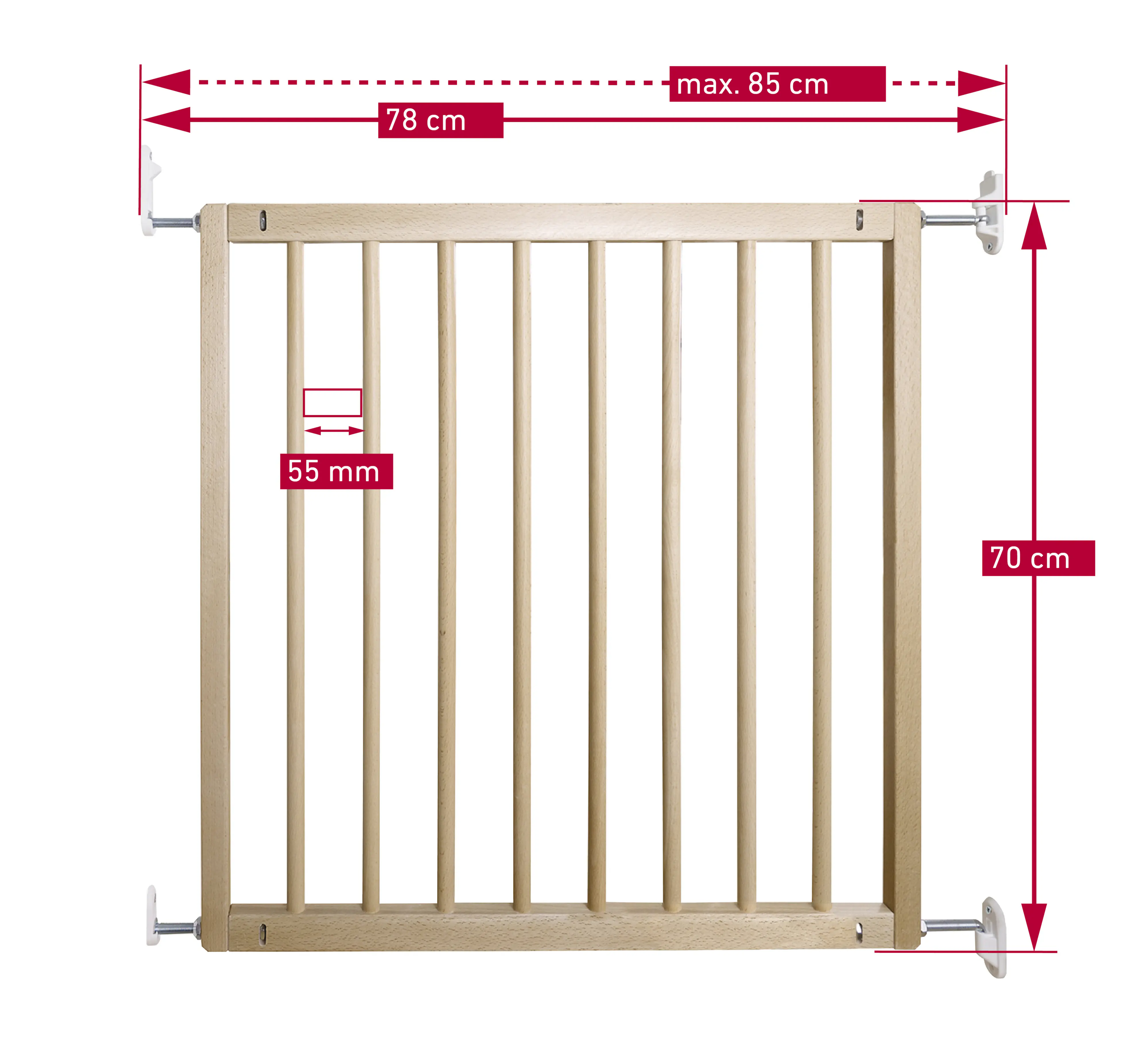DOLLE Sicherheitsgitter Leo einstellbar 78 bis 85 cm, Holz