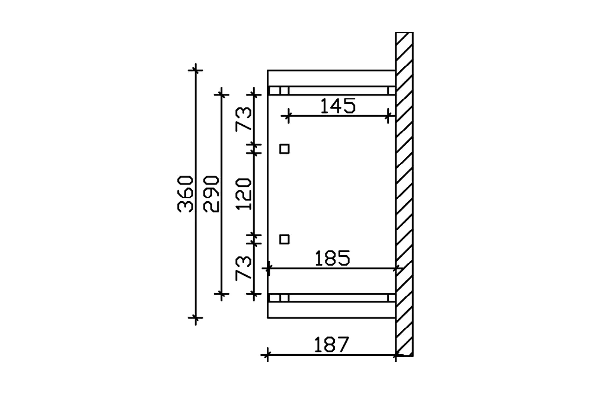 SKAN HOLZ Vordach Stralsund Typ 7 360 x 187 cm, lasiert in Weiß