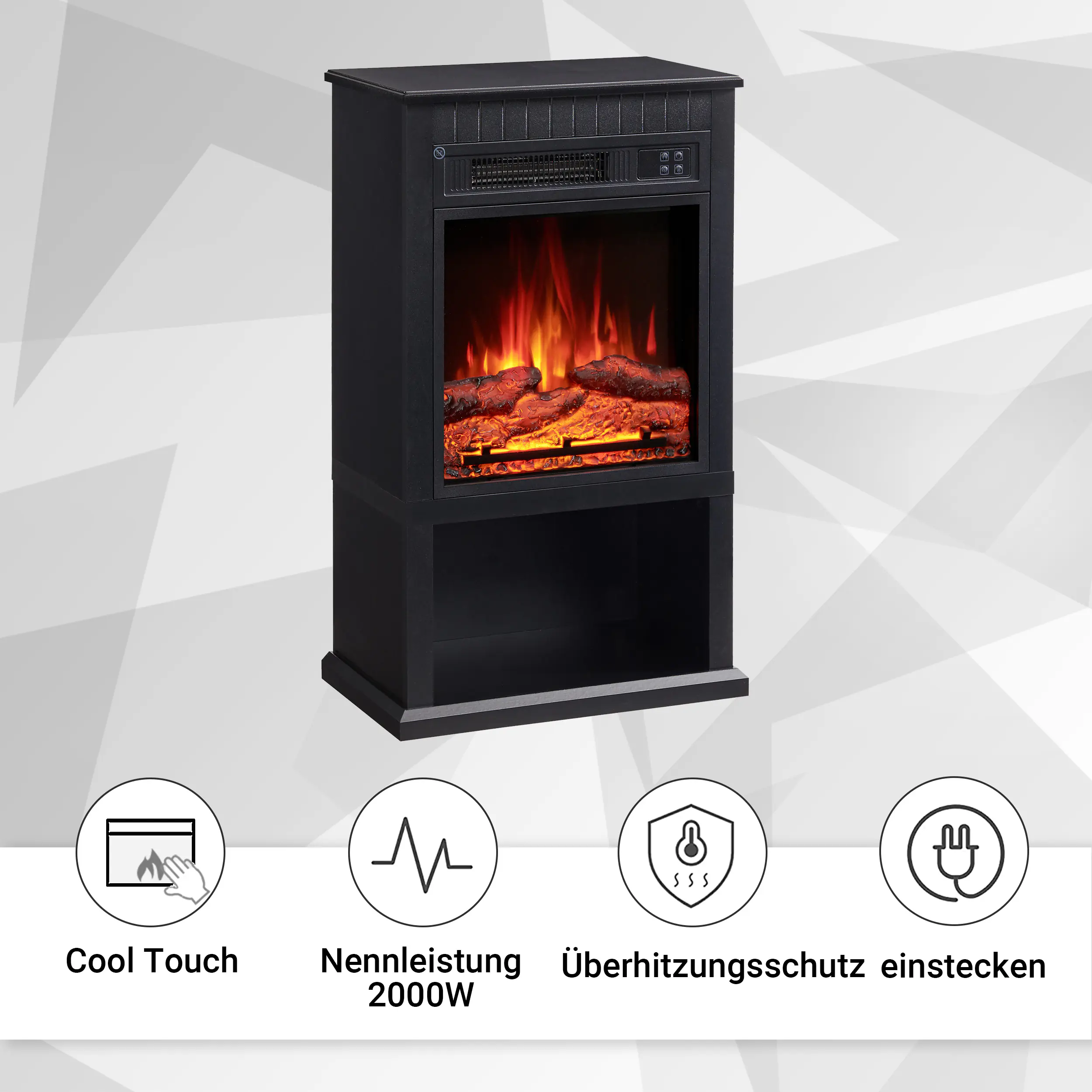 Elektrokamin BALDERIA Ember - Standkamin - schwarz