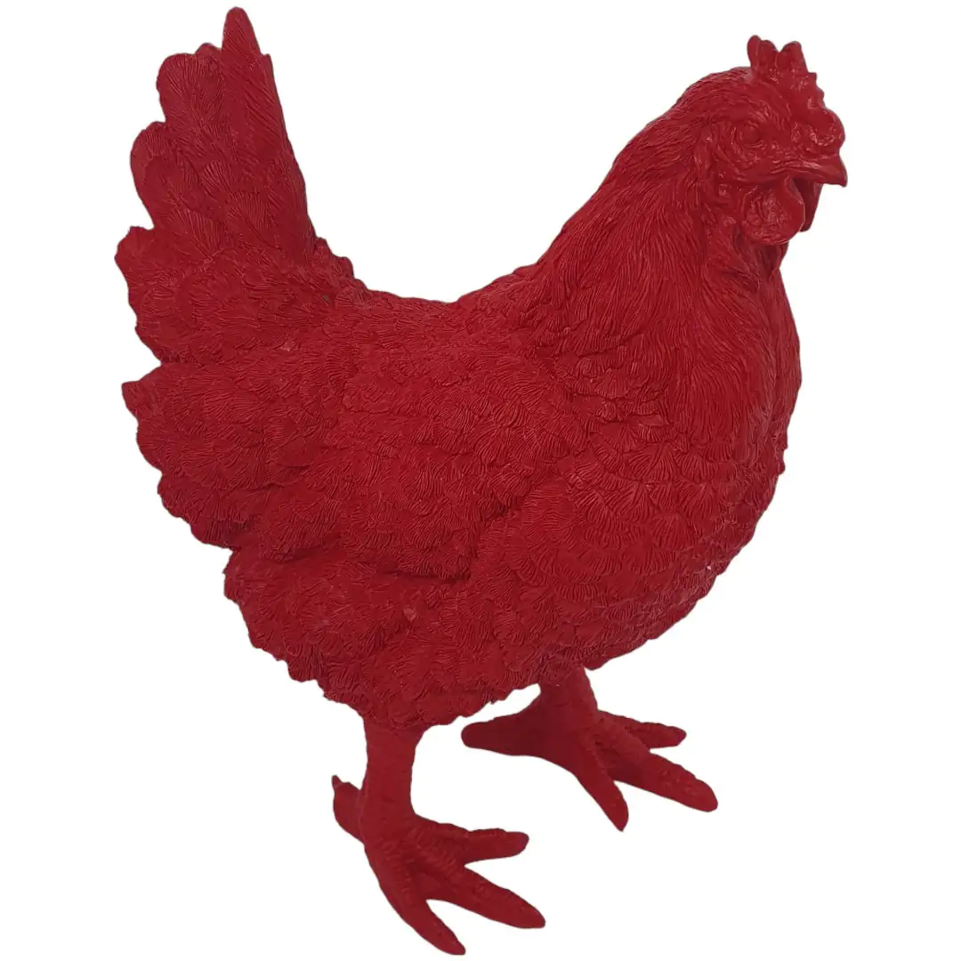 Dekofigur Henne stehend 37 x 30 x 17 cm rot