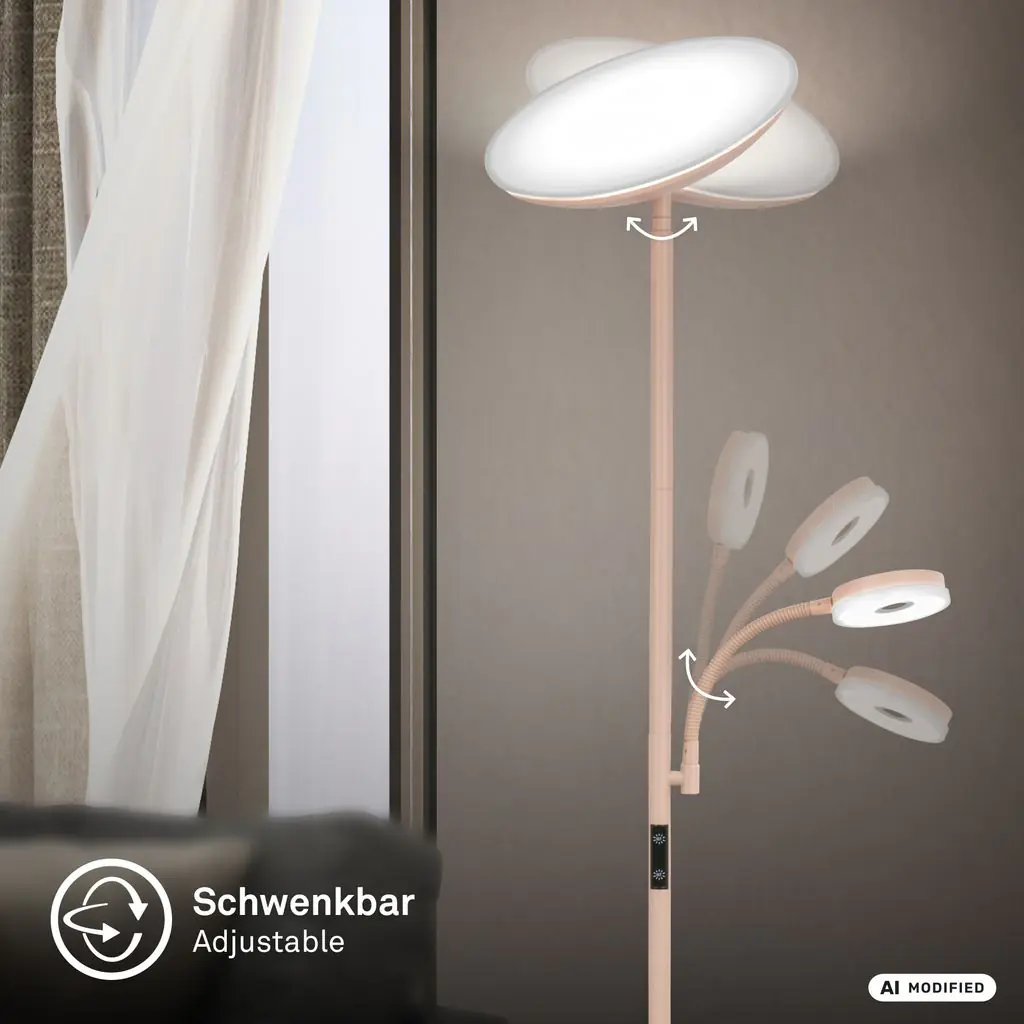 Briloner LED-Stehleuchte SIRA mit Lesearm Ø 26 x 180 cm beige