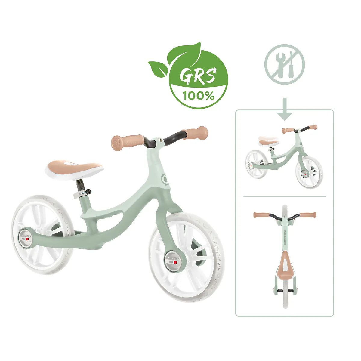 Globber Laufrad für Kinder Go Bike Elite salbeigrün