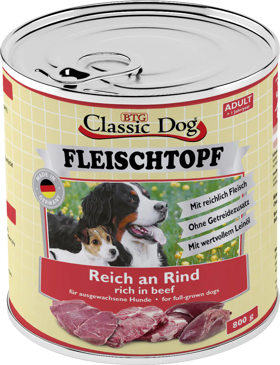 Classic Dog Fleischtopf Rind 800 g Adult Classic Dog Fleischtopf Rind 800 g Adult