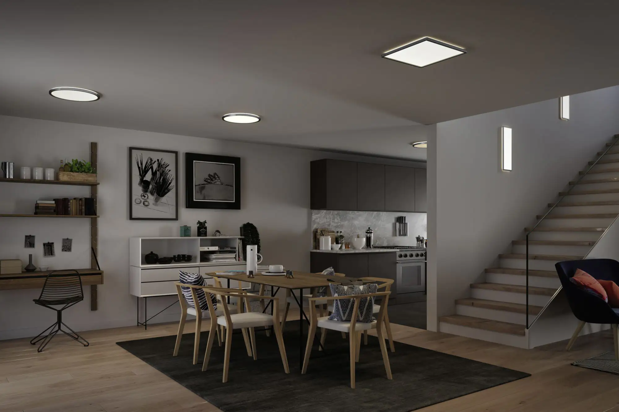 Paulmann LED Panel Atria Shine chrom-matt Ø 42 cm neutralweiß dimmbar